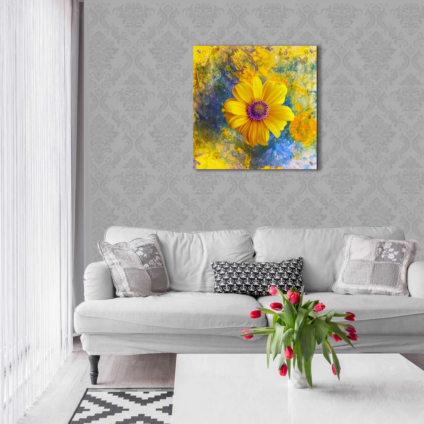 Epic Art 'Yellow Is Nice' by Ata Alishahi, Acrylic Glass Wall Art,24x24