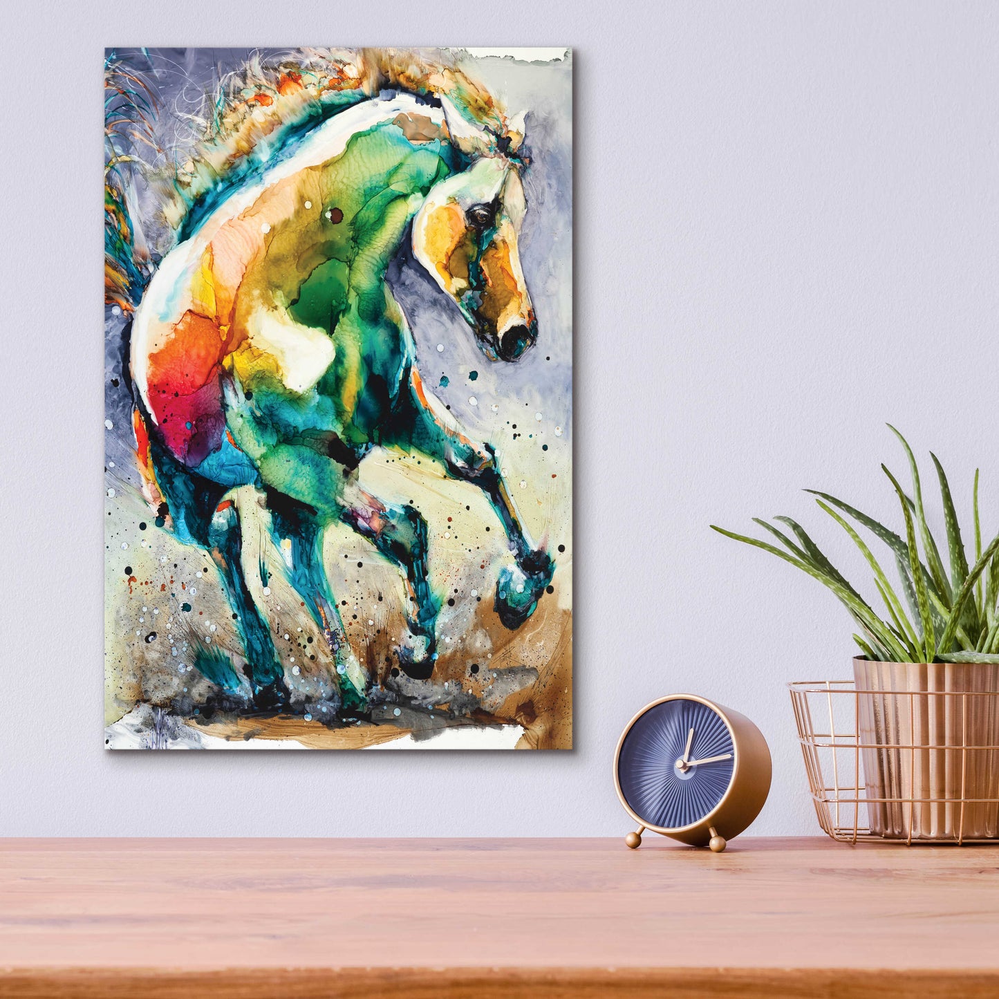 Epic Art 'Horse of Another Color' by Leslie Franklin, Acrylic Glass Wall Art,12x16