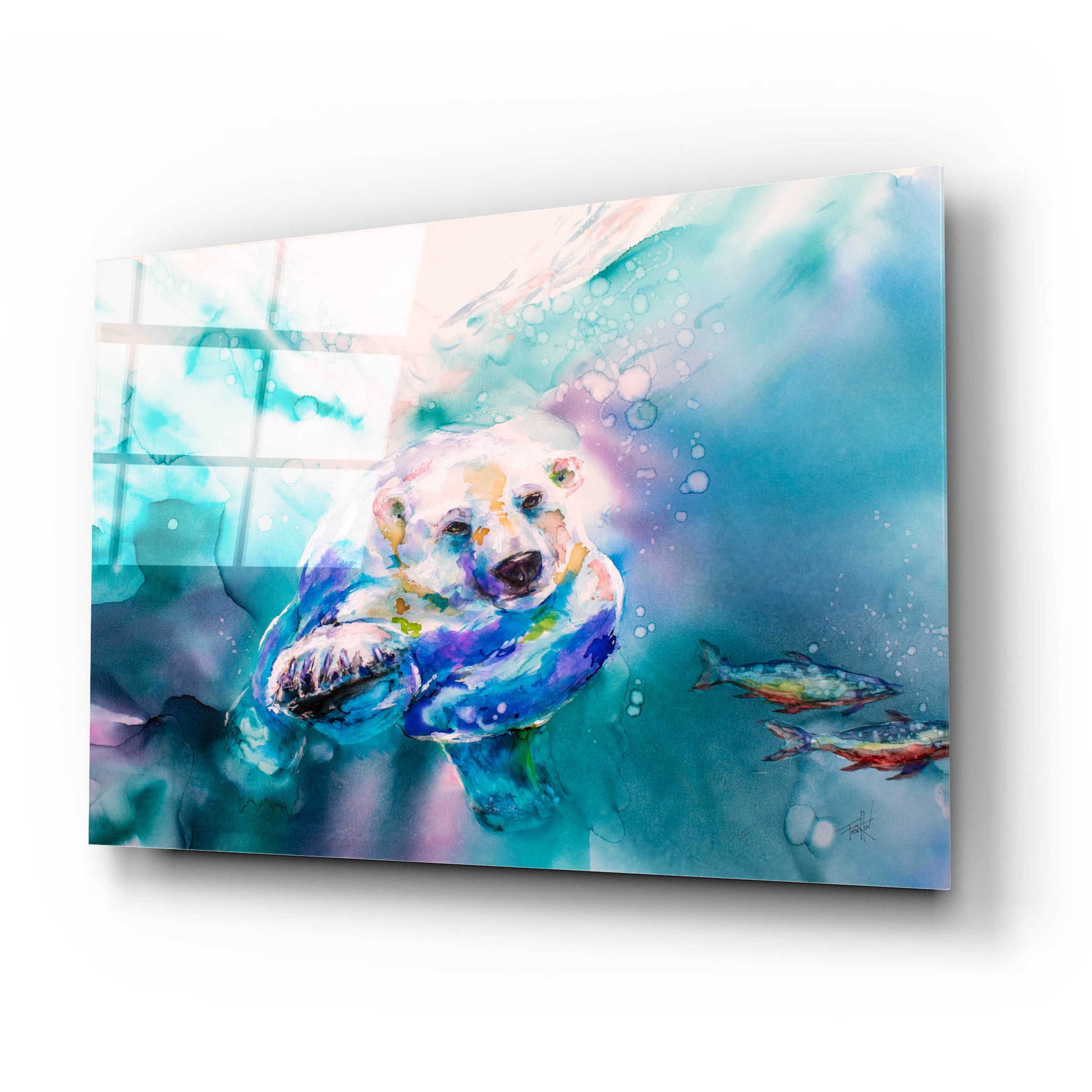 Epic Art 'Chasing Char' by Leslie Franklin, Acrylic Glass Wall Art,24x16