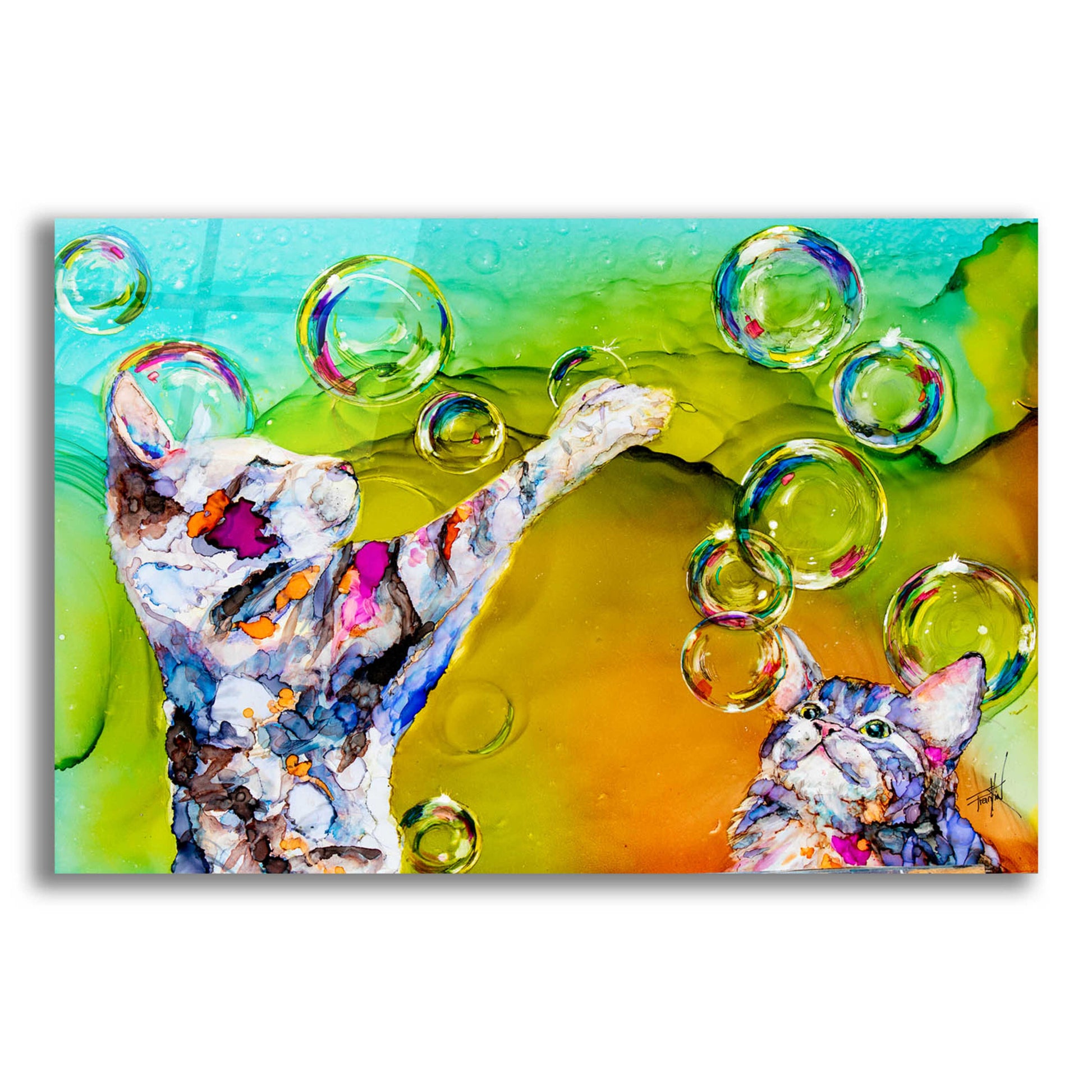 Epic Art 'Double Bubble' by Leslie Franklin, Acrylic Glass Wall Art,16x12