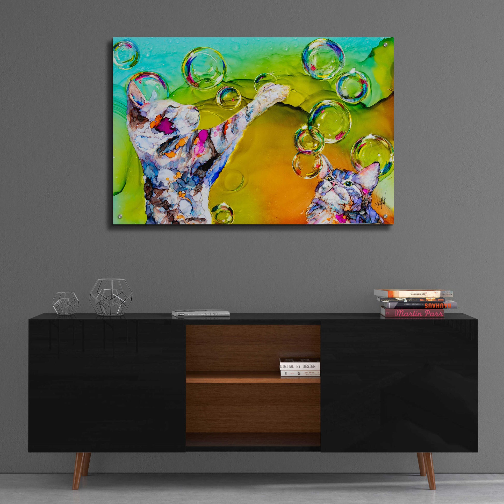 Epic Art 'Double Bubble' by Leslie Franklin, Acrylic Glass Wall Art,36x24