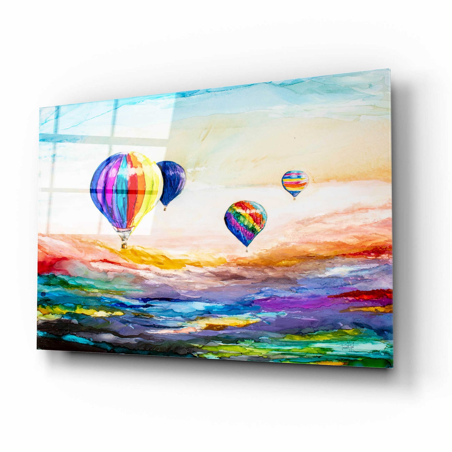 Epic Art 'Up Up and Away' by Leslie Franklin, Acrylic Glass Wall Art,16x12