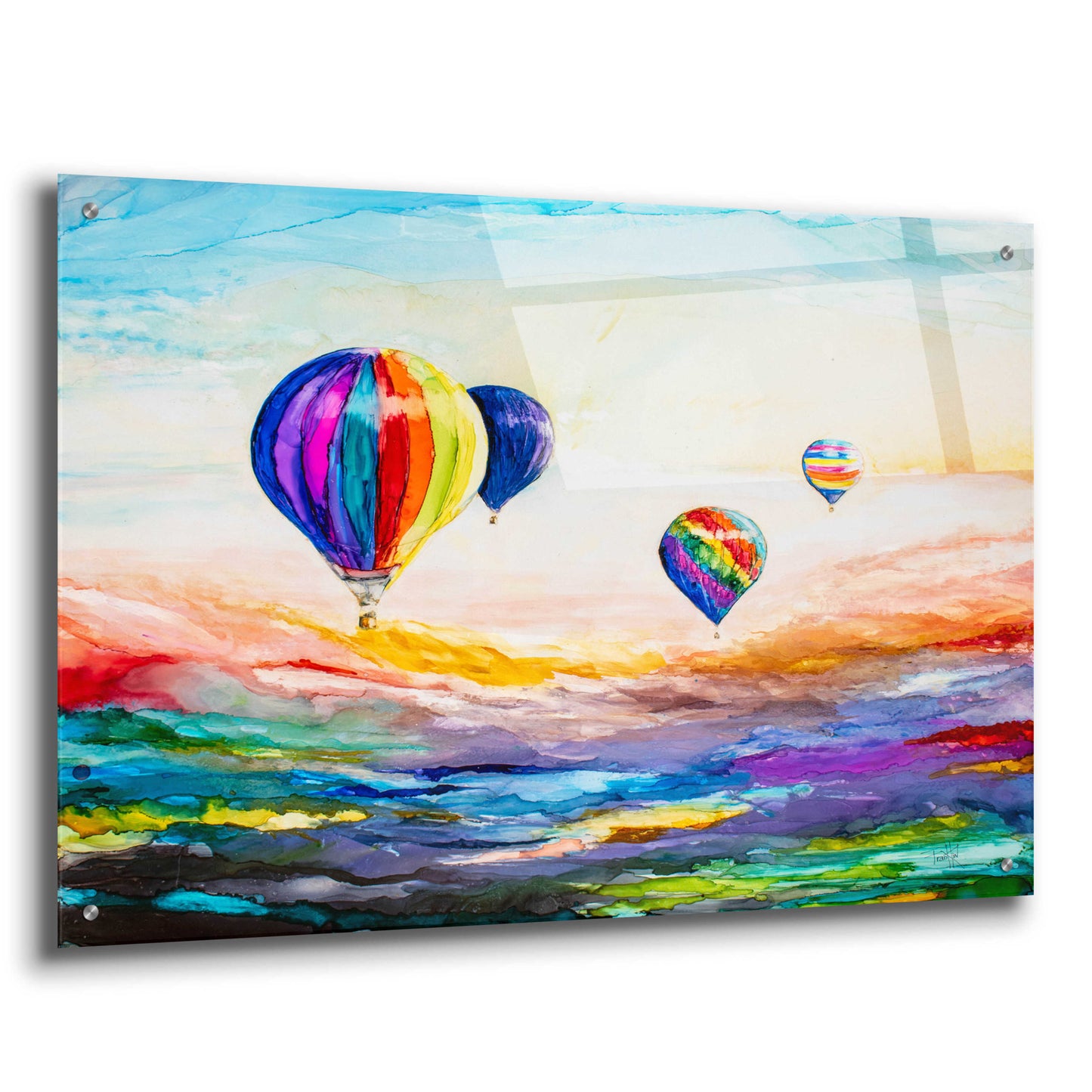 Epic Art 'Up Up and Away' by Leslie Franklin, Acrylic Glass Wall Art,36x24