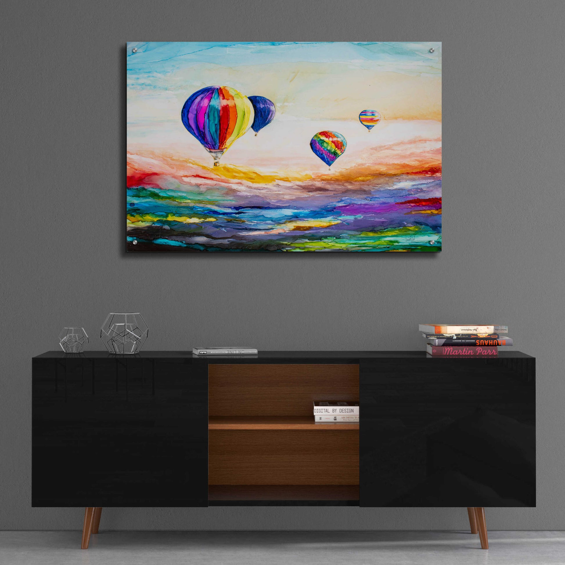 Epic Art 'Up Up and Away' by Leslie Franklin, Acrylic Glass Wall Art,36x24