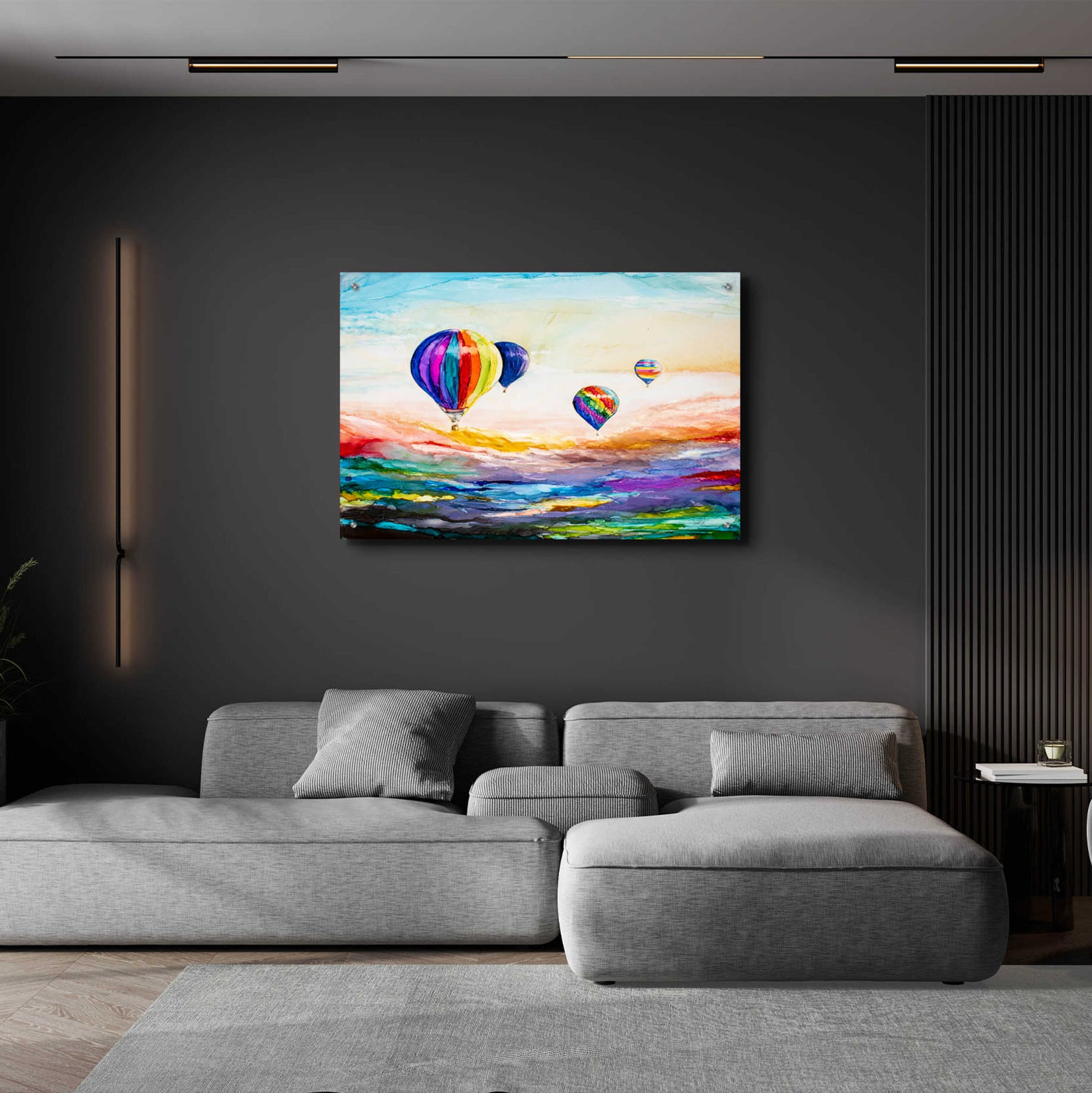 Epic Art 'Up Up and Away' by Leslie Franklin, Acrylic Glass Wall Art,36x24