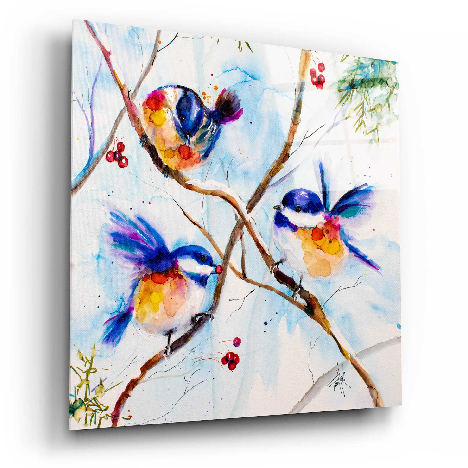 Epic Art 'All A-Flutter' by Leslie Franklin, Acrylic Glass Wall Art,12x12