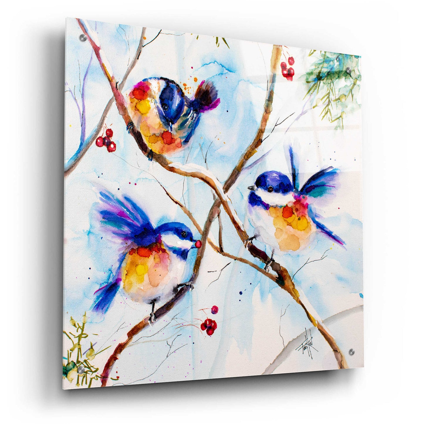 Epic Art 'All A-Flutter' by Leslie Franklin, Acrylic Glass Wall Art,24x24