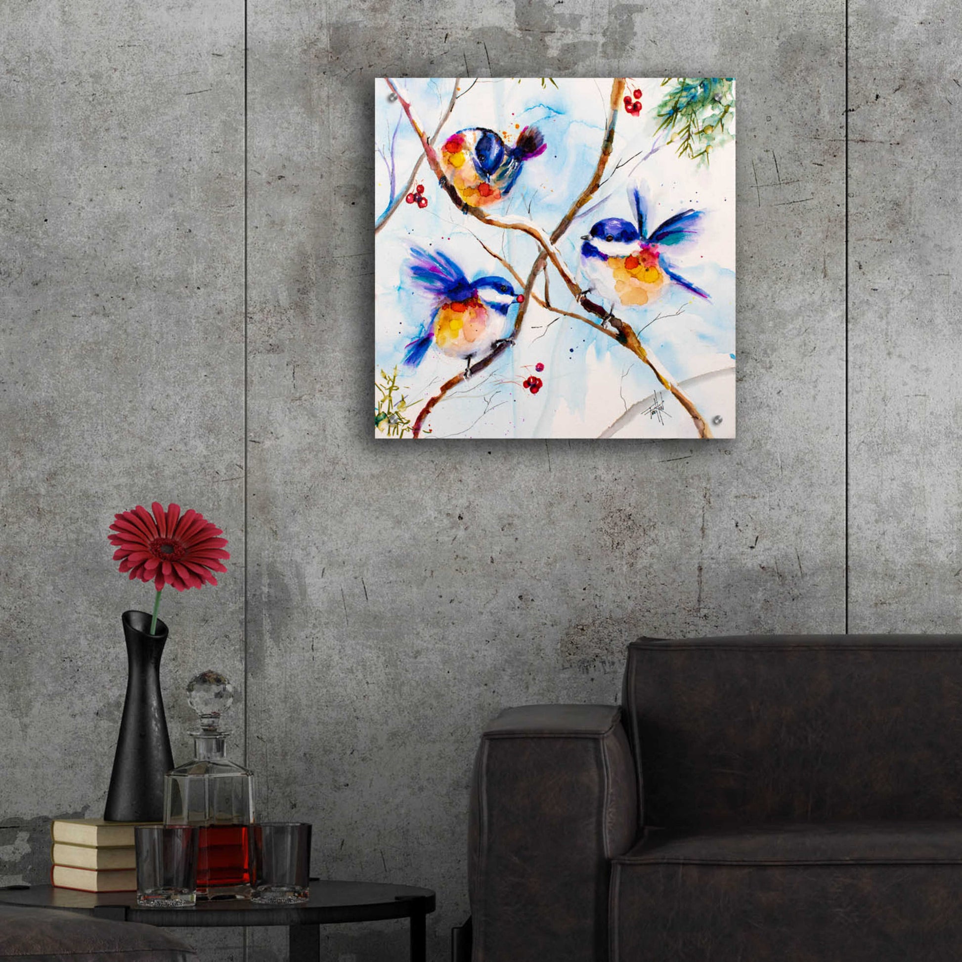 Epic Art 'All A-Flutter' by Leslie Franklin, Acrylic Glass Wall Art,24x24