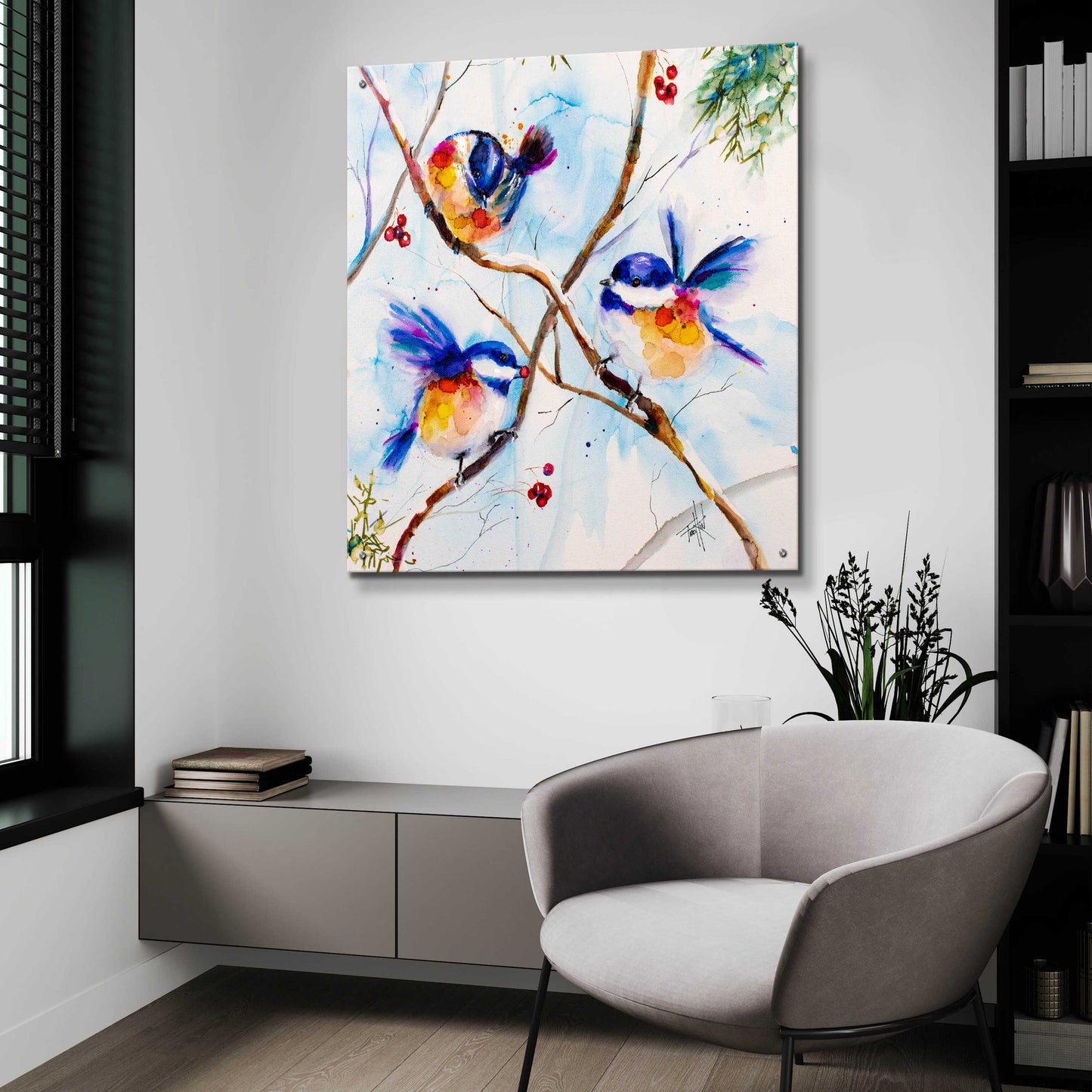 Epic Art 'All A-Flutter' by Leslie Franklin, Acrylic Glass Wall Art,36x36