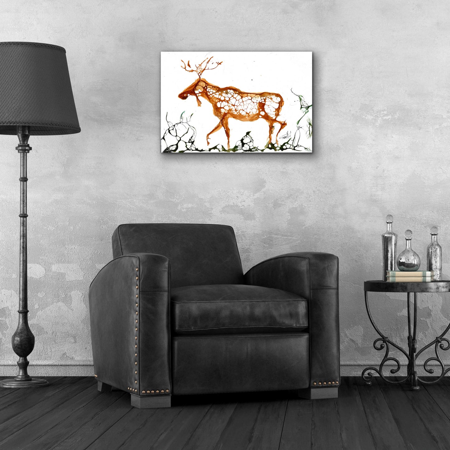 Epic Art 'Cellular Moose' by Leslie Franklin, Acrylic Glass Wall Art,24x16