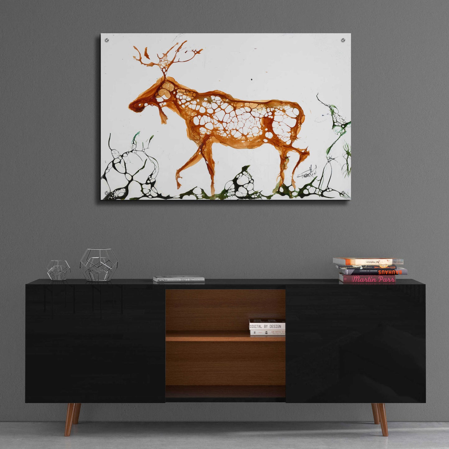 Epic Art 'Cellular Moose' by Leslie Franklin, Acrylic Glass Wall Art,36x24