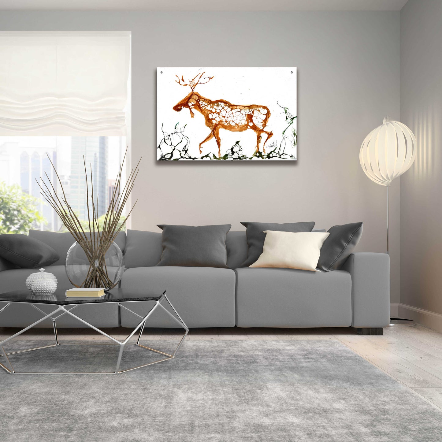 Epic Art 'Cellular Moose' by Leslie Franklin, Acrylic Glass Wall Art,36x24