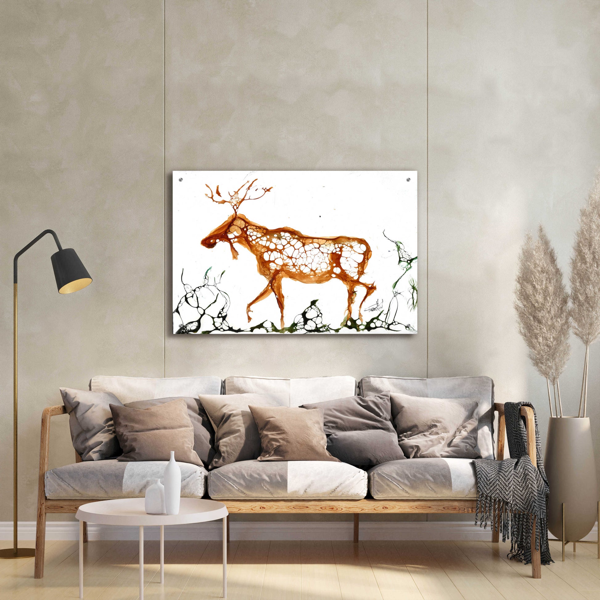 Epic Art 'Cellular Moose' by Leslie Franklin, Acrylic Glass Wall Art,36x24