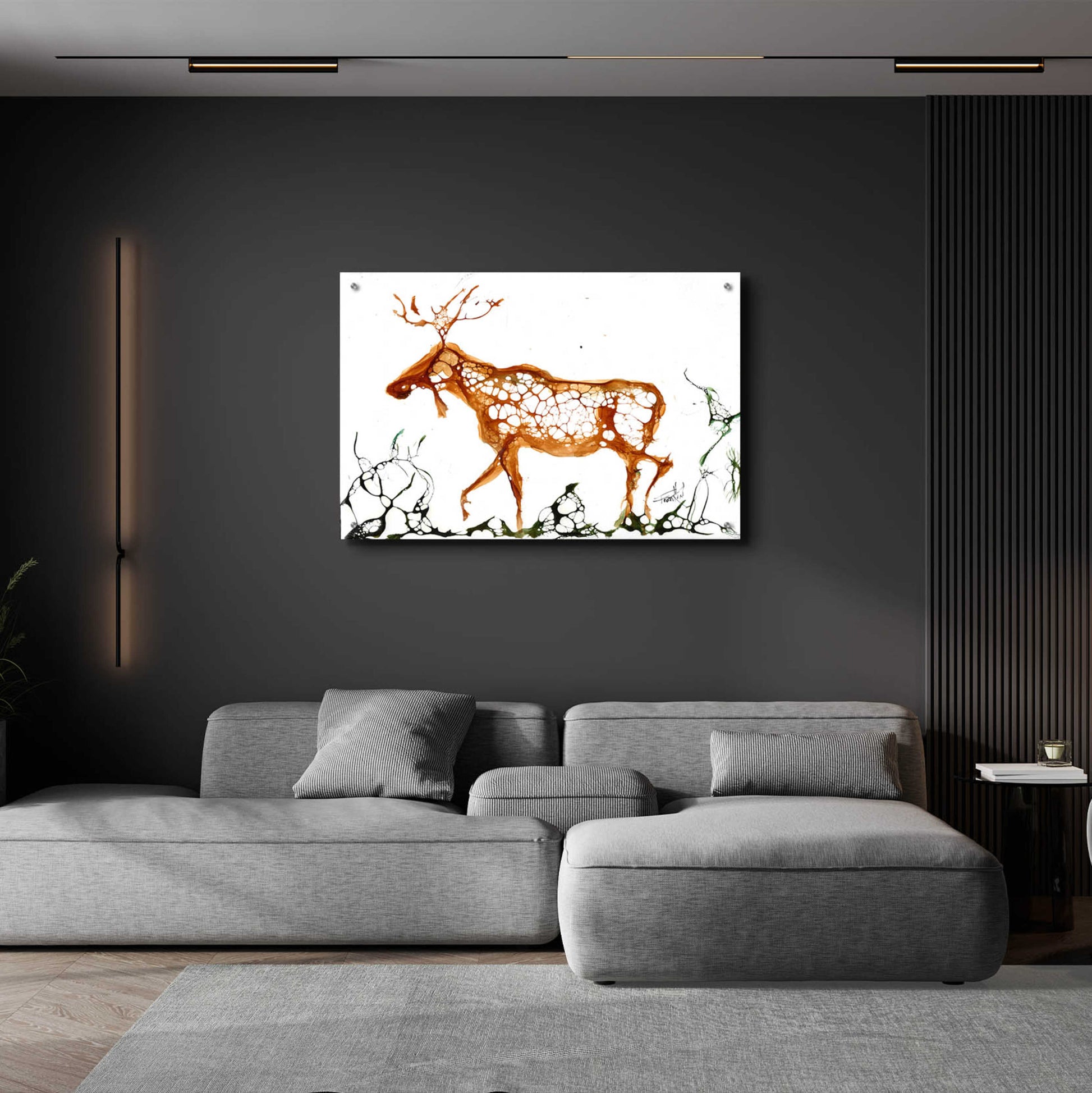 Epic Art 'Cellular Moose' by Leslie Franklin, Acrylic Glass Wall Art,36x24