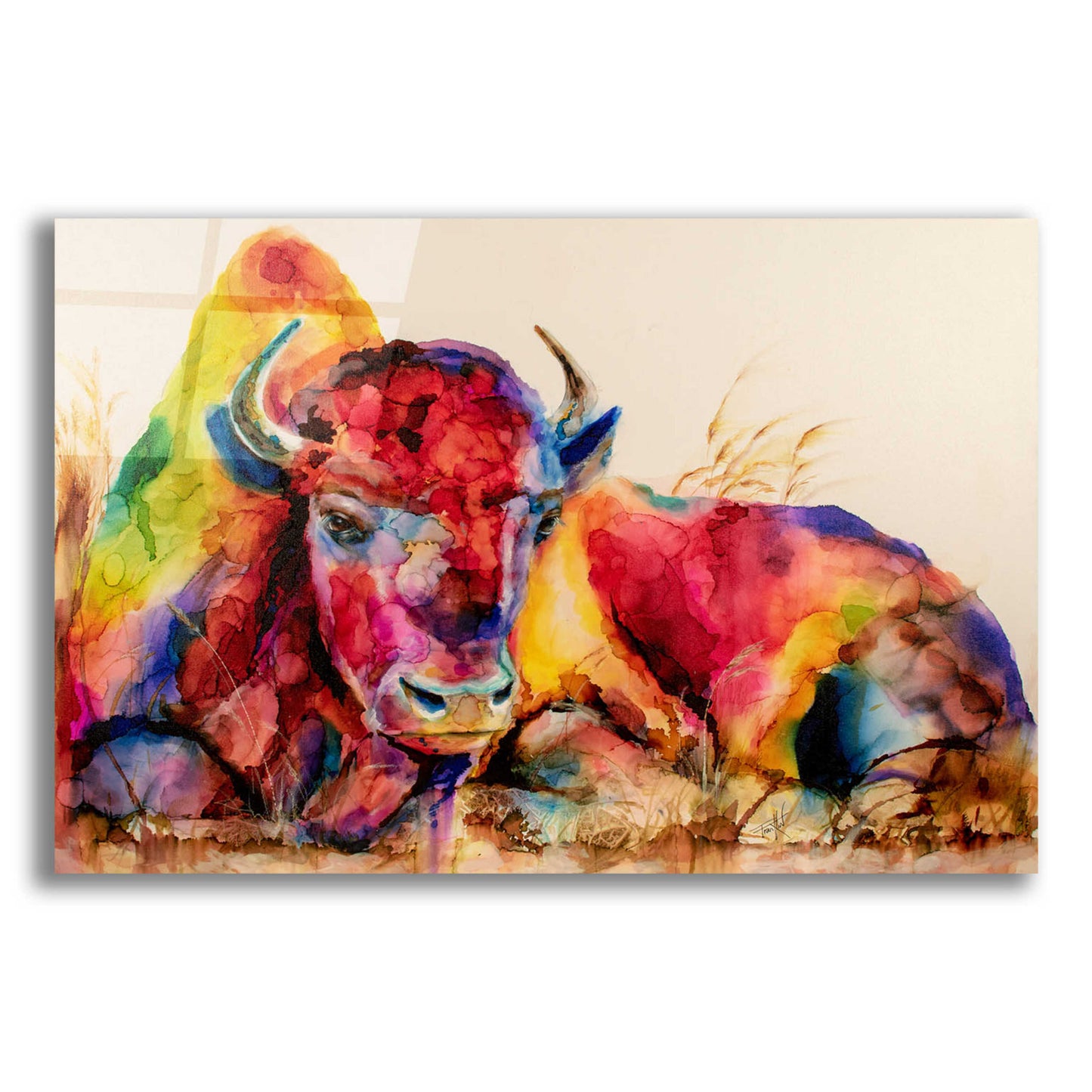 Epic Art 'Herd It Was Naptime' by Leslie Franklin, Acrylic Glass Wall Art,16x12