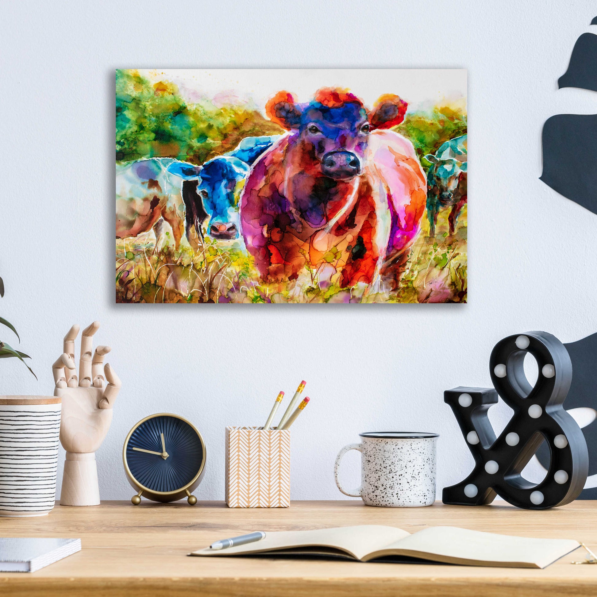 Epic Art 'Love Is A Cattlefield' by Leslie Franklin, Acrylic Glass Wall Art,16x12