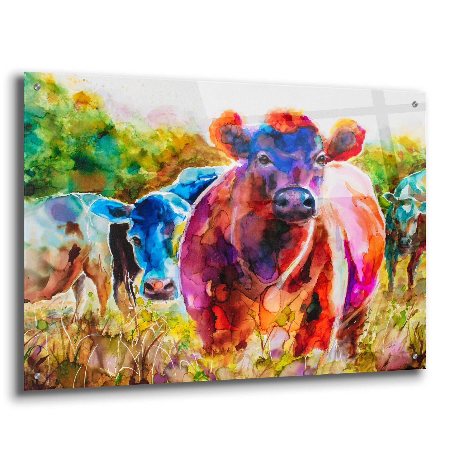 Epic Art 'Love Is A Cattlefield' by Leslie Franklin, Acrylic Glass Wall Art,36x24