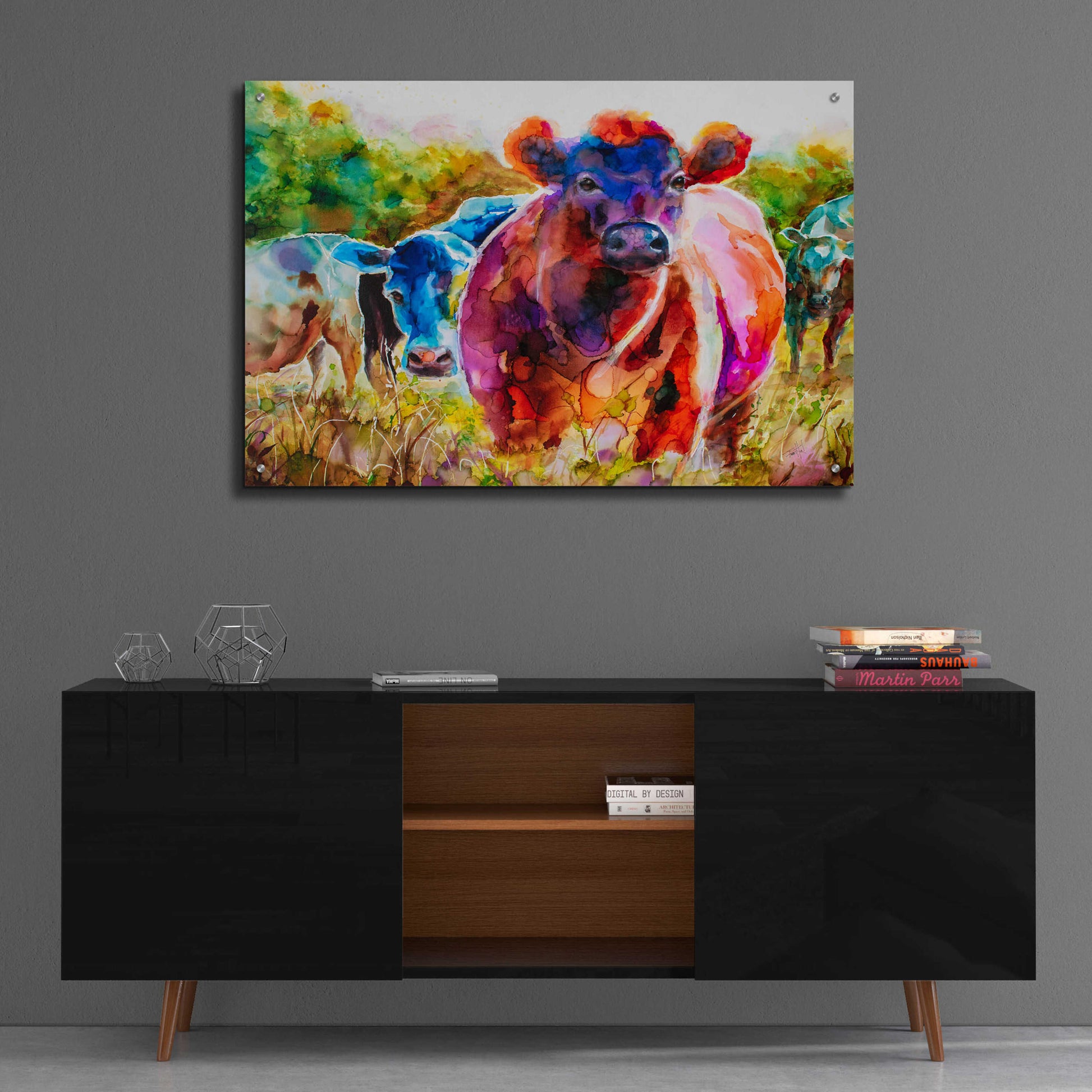 Epic Art 'Love Is A Cattlefield' by Leslie Franklin, Acrylic Glass Wall Art,36x24