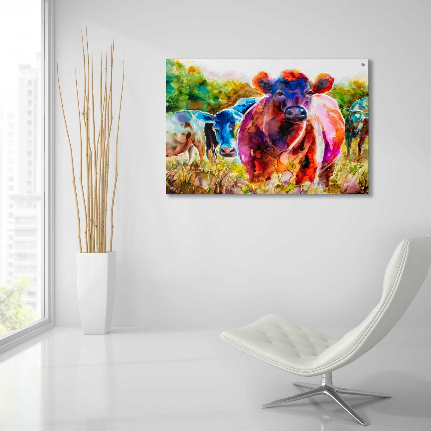 Epic Art 'Love Is A Cattlefield' by Leslie Franklin, Acrylic Glass Wall Art,36x24