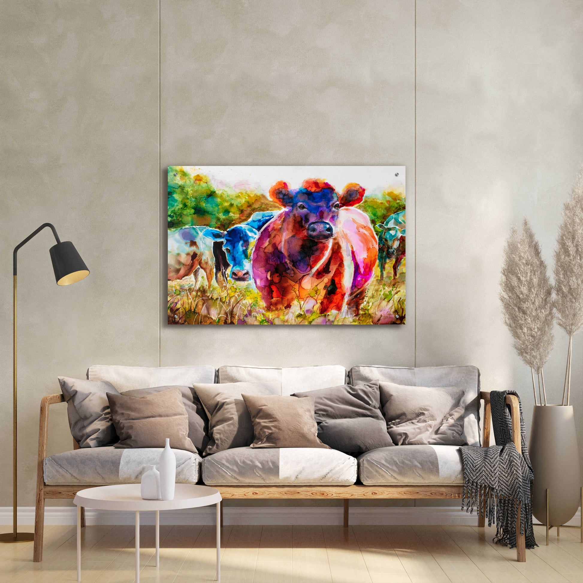 Epic Art 'Love Is A Cattlefield' by Leslie Franklin, Acrylic Glass Wall Art,36x24