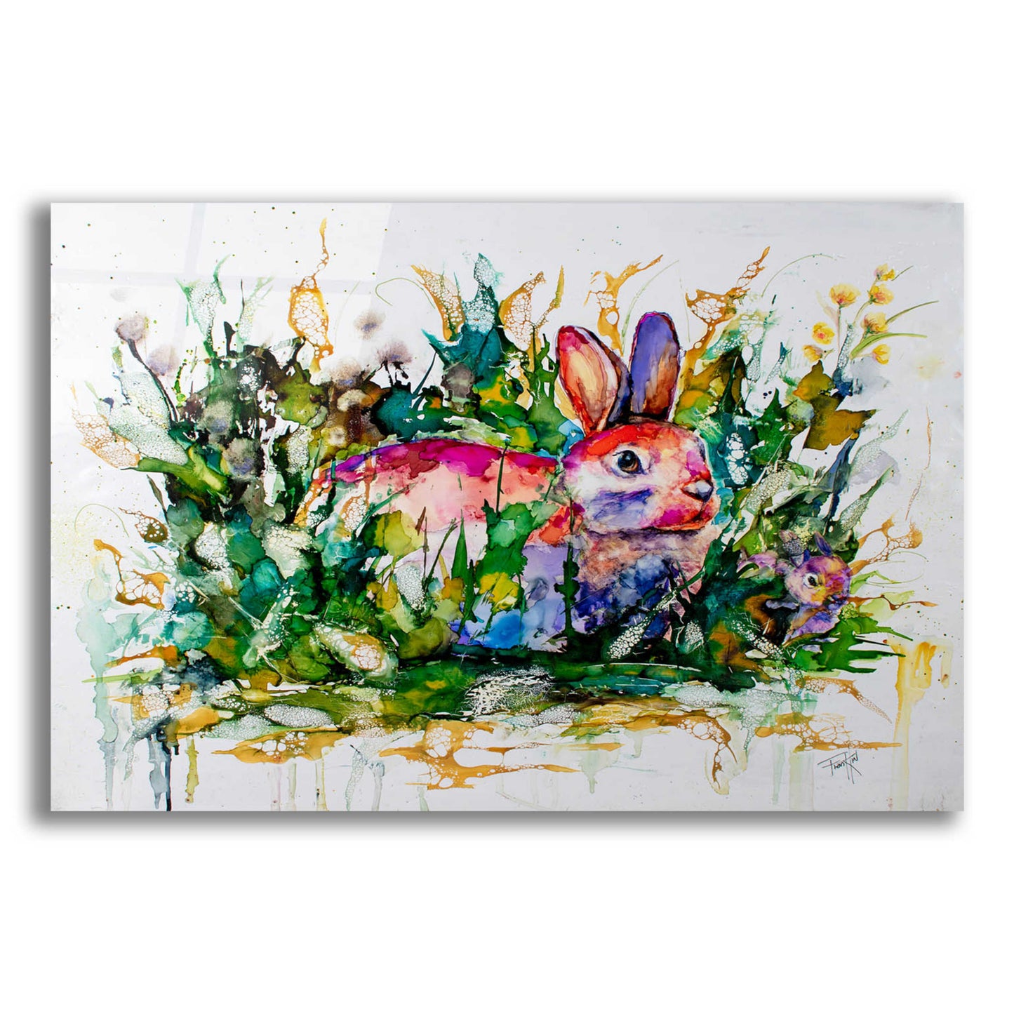 Epic Art 'Some Bunny's Hiding' by Leslie Franklin, Acrylic Glass Wall Art,16x12