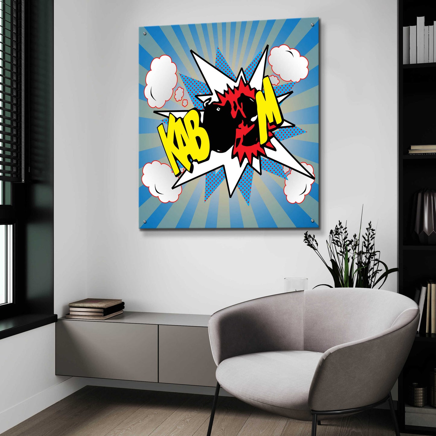 Epic Art 'Kaboom 2' by Mark Ashkenazi, Acrylic Glass Wall Art,36x36