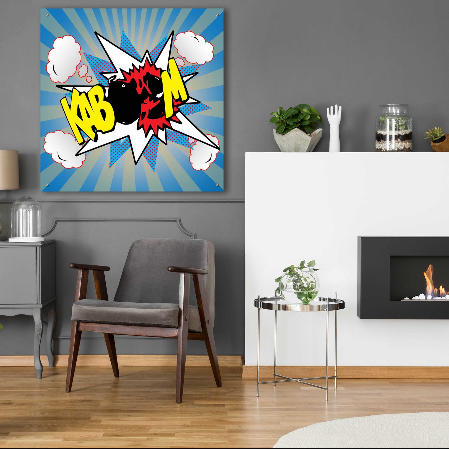 Epic Art 'Kaboom 2' by Mark Ashkenazi, Acrylic Glass Wall Art,36x36