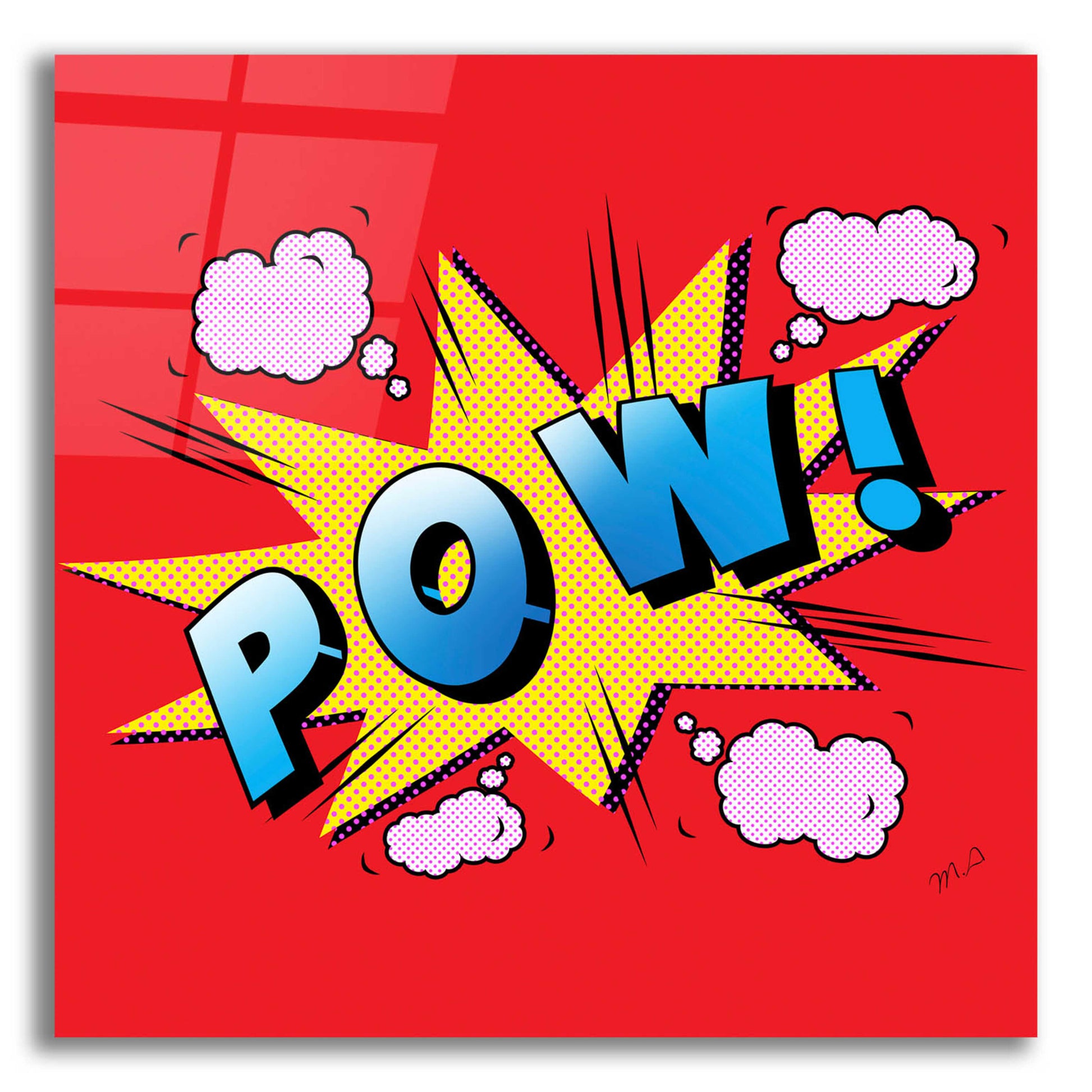 Epic Art 'Pow' by Mark Ashkenazi, Acrylic Glass Wall Art,12x12