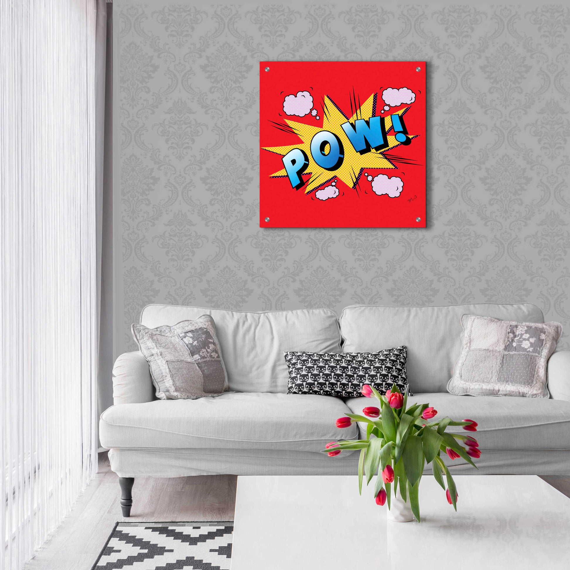 Epic Art 'Pow' by Mark Ashkenazi, Acrylic Glass Wall Art,24x24