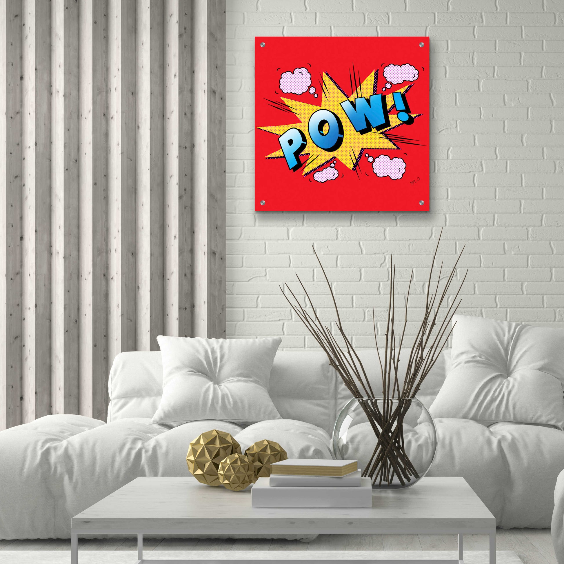 Epic Art 'Pow' by Mark Ashkenazi, Acrylic Glass Wall Art,24x24