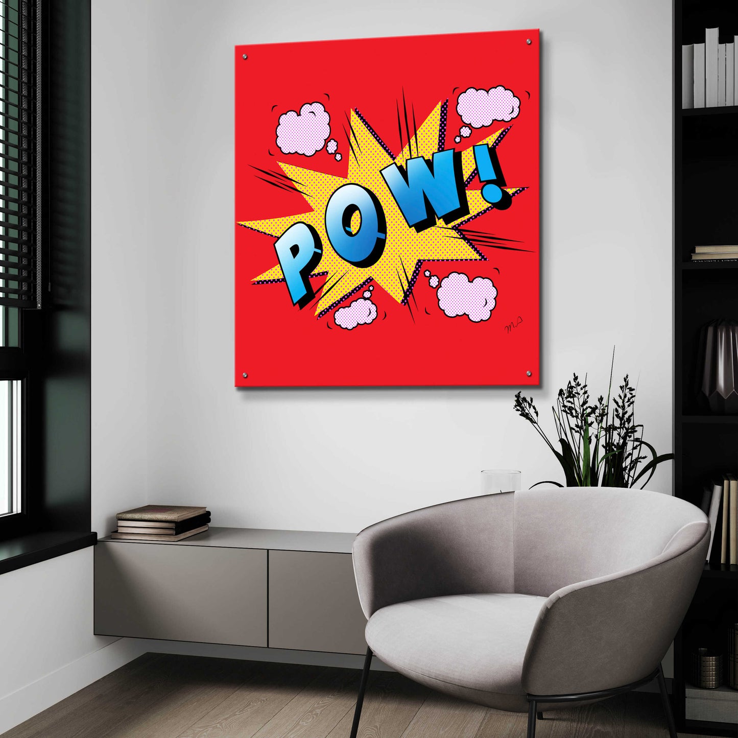 Epic Art 'Pow' by Mark Ashkenazi, Acrylic Glass Wall Art,36x36