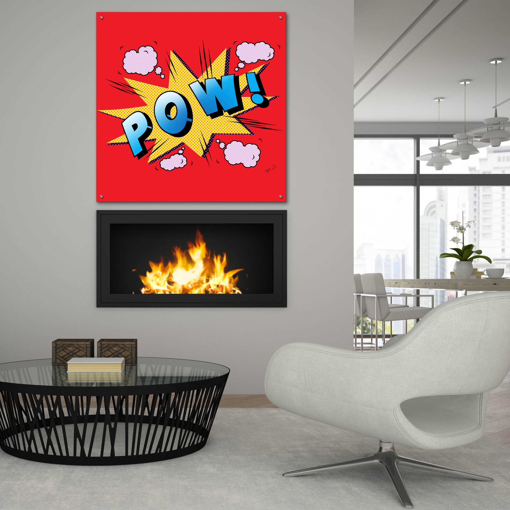 Epic Art 'Pow' by Mark Ashkenazi, Acrylic Glass Wall Art,36x36