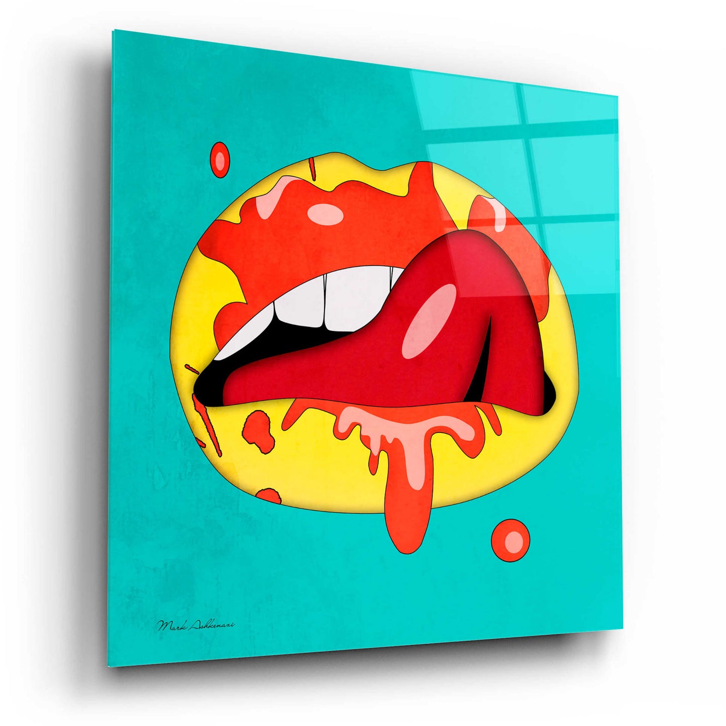 Epic Art 'Lips' by Mark Ashkenazi, Acrylic Glass Wall Art,12x12