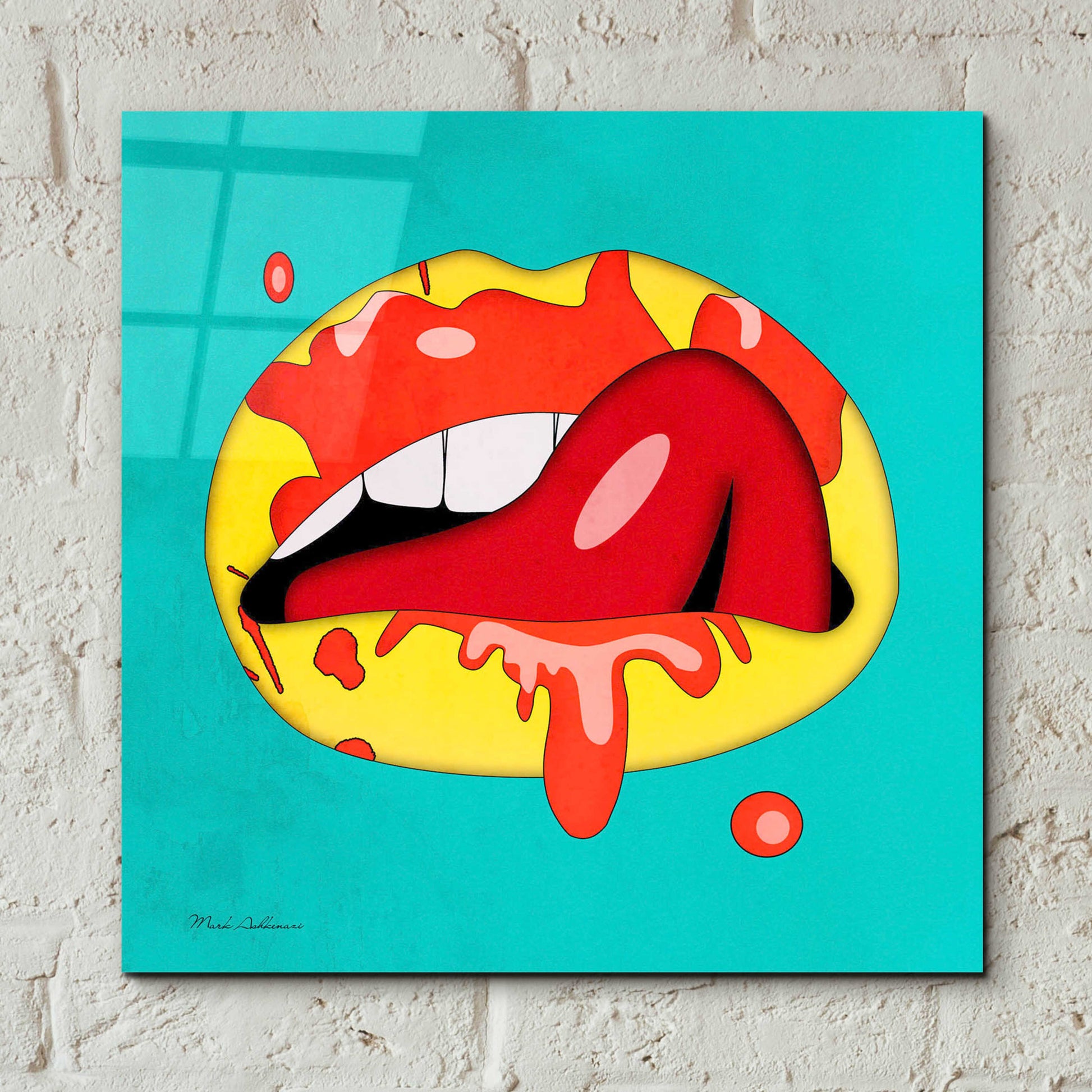 Epic Art 'Lips' by Mark Ashkenazi, Acrylic Glass Wall Art,12x12