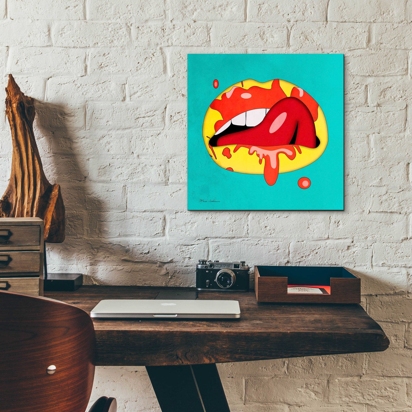 Epic Art 'Lips' by Mark Ashkenazi, Acrylic Glass Wall Art,12x12