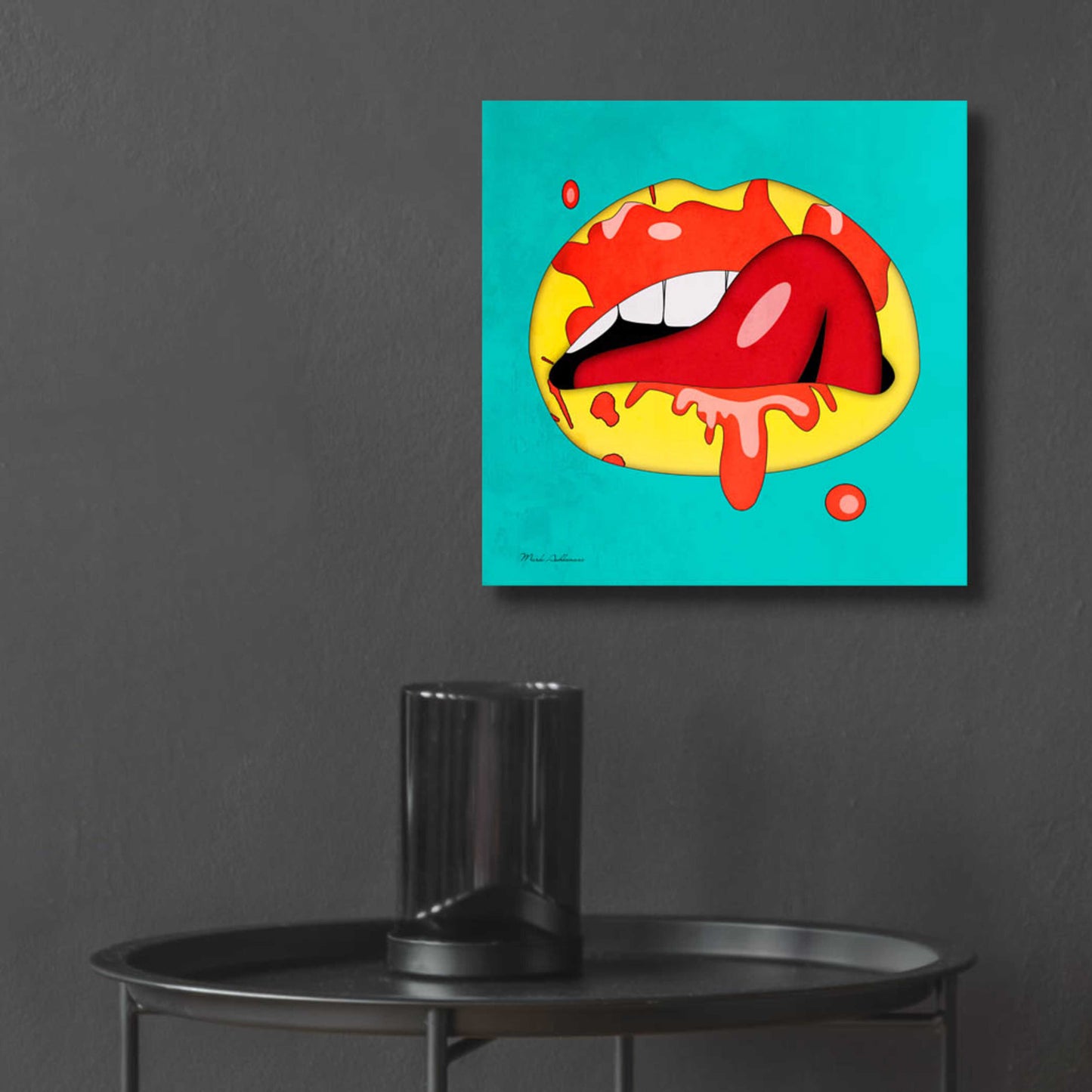 Epic Art 'Lips' by Mark Ashkenazi, Acrylic Glass Wall Art,12x12