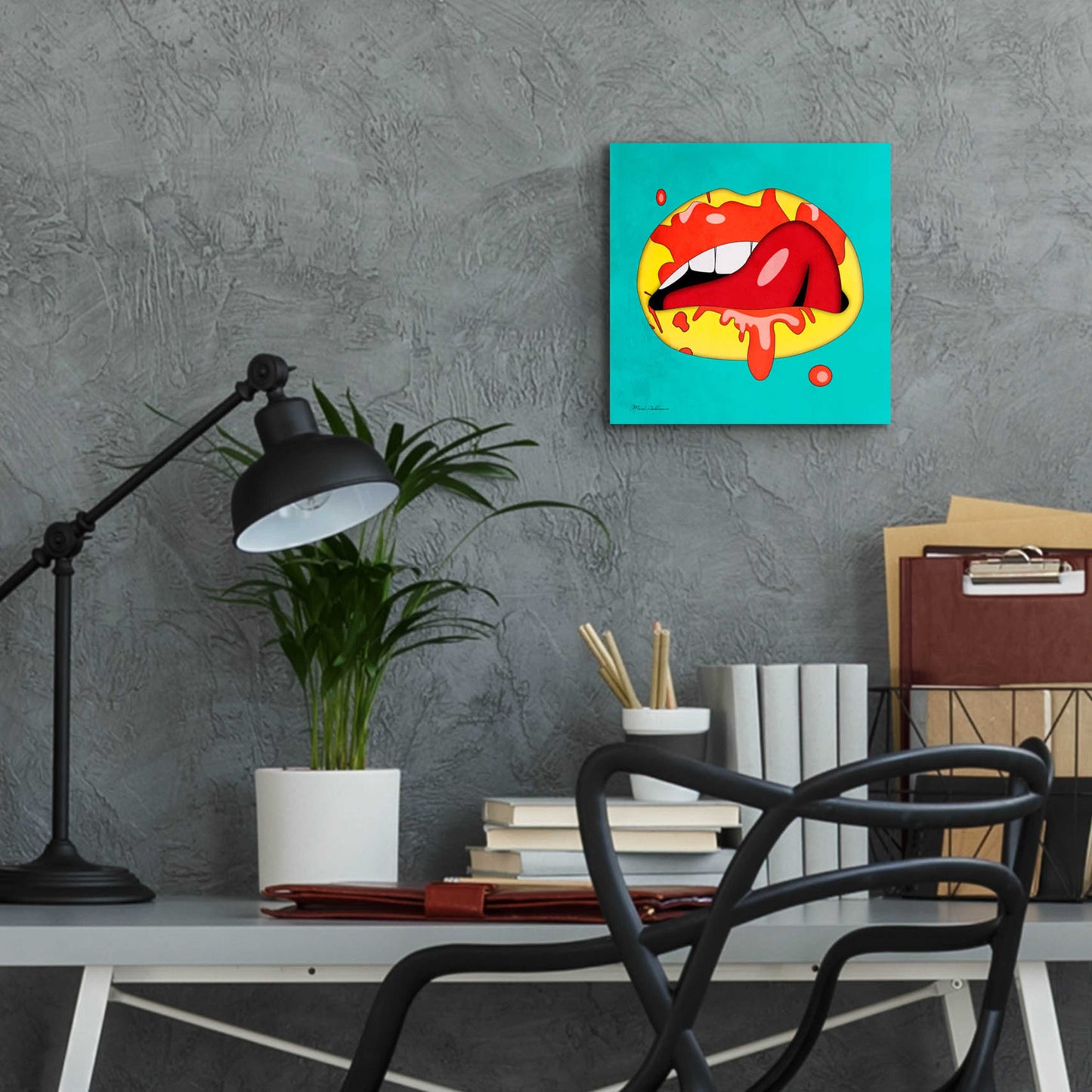 Epic Art 'Lips' by Mark Ashkenazi, Acrylic Glass Wall Art,12x12