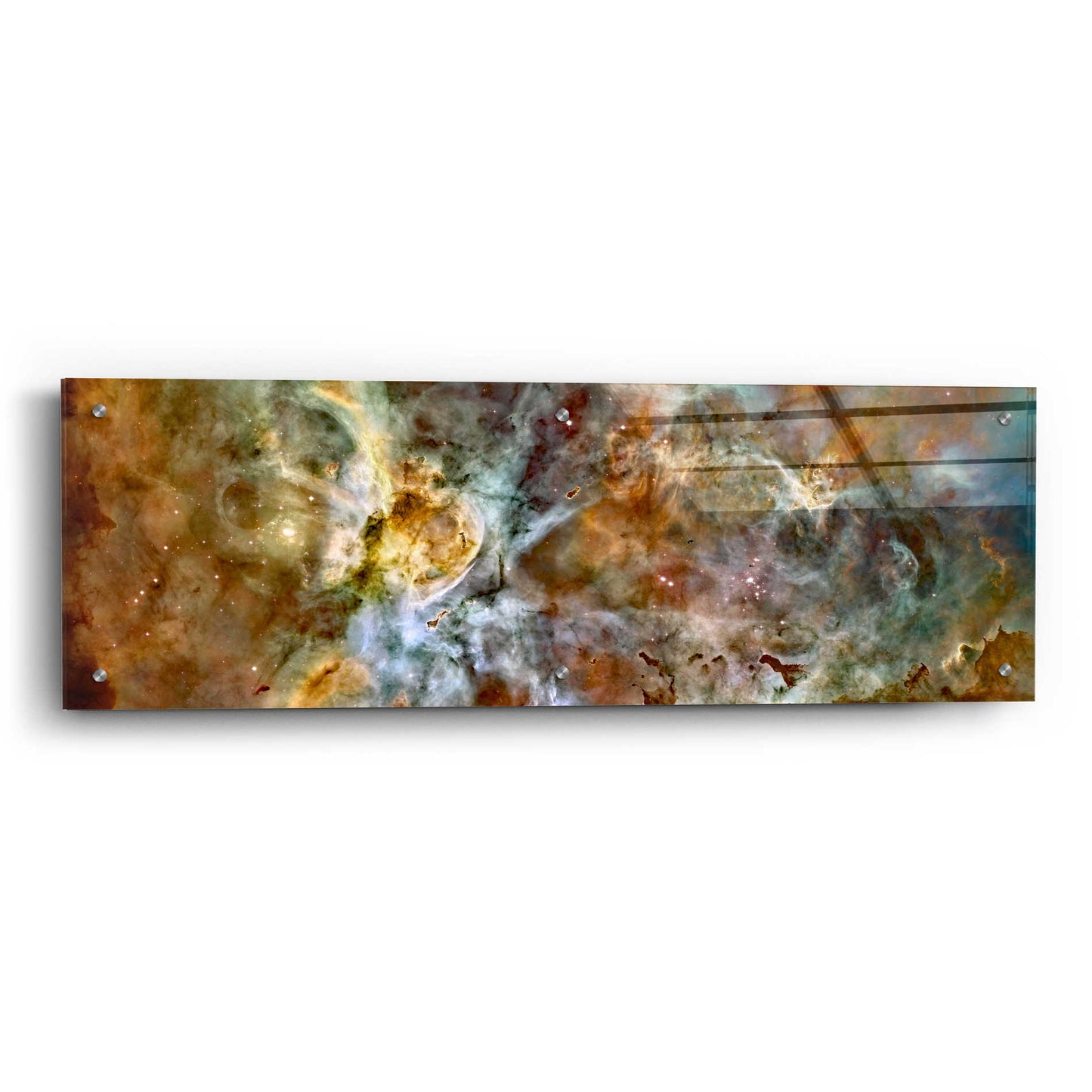 'Carina Nebula' Hubble Space Telescope, Acrylic Glass Wall Art,36x12
