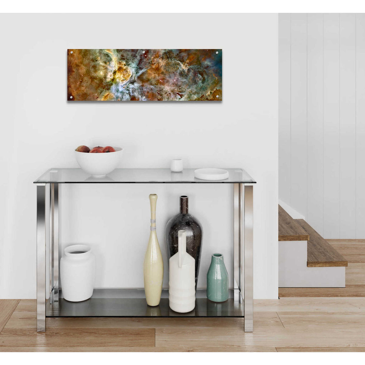 'Carina Nebula' Hubble Space Telescope, Acrylic Glass Wall Art,36x12