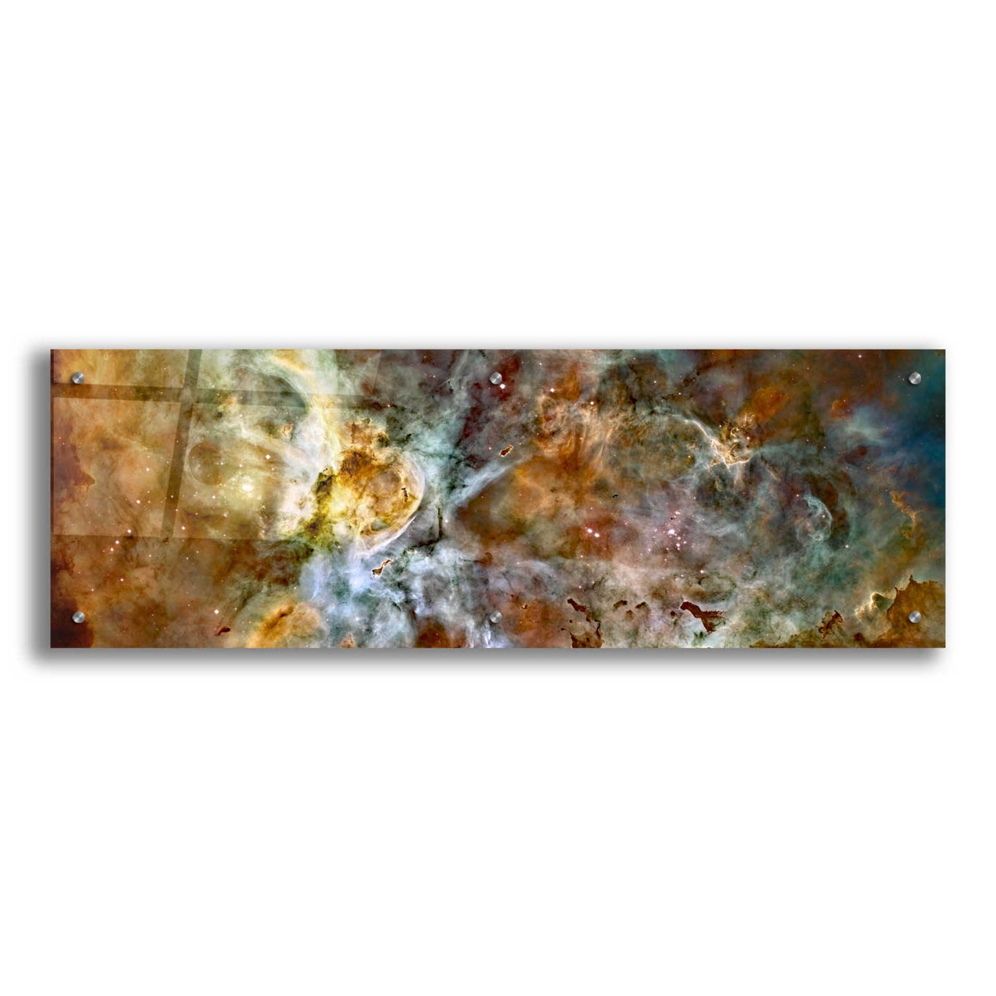 'Carina Nebula' Hubble Space Telescope, Acrylic Glass Wall Art,36x12