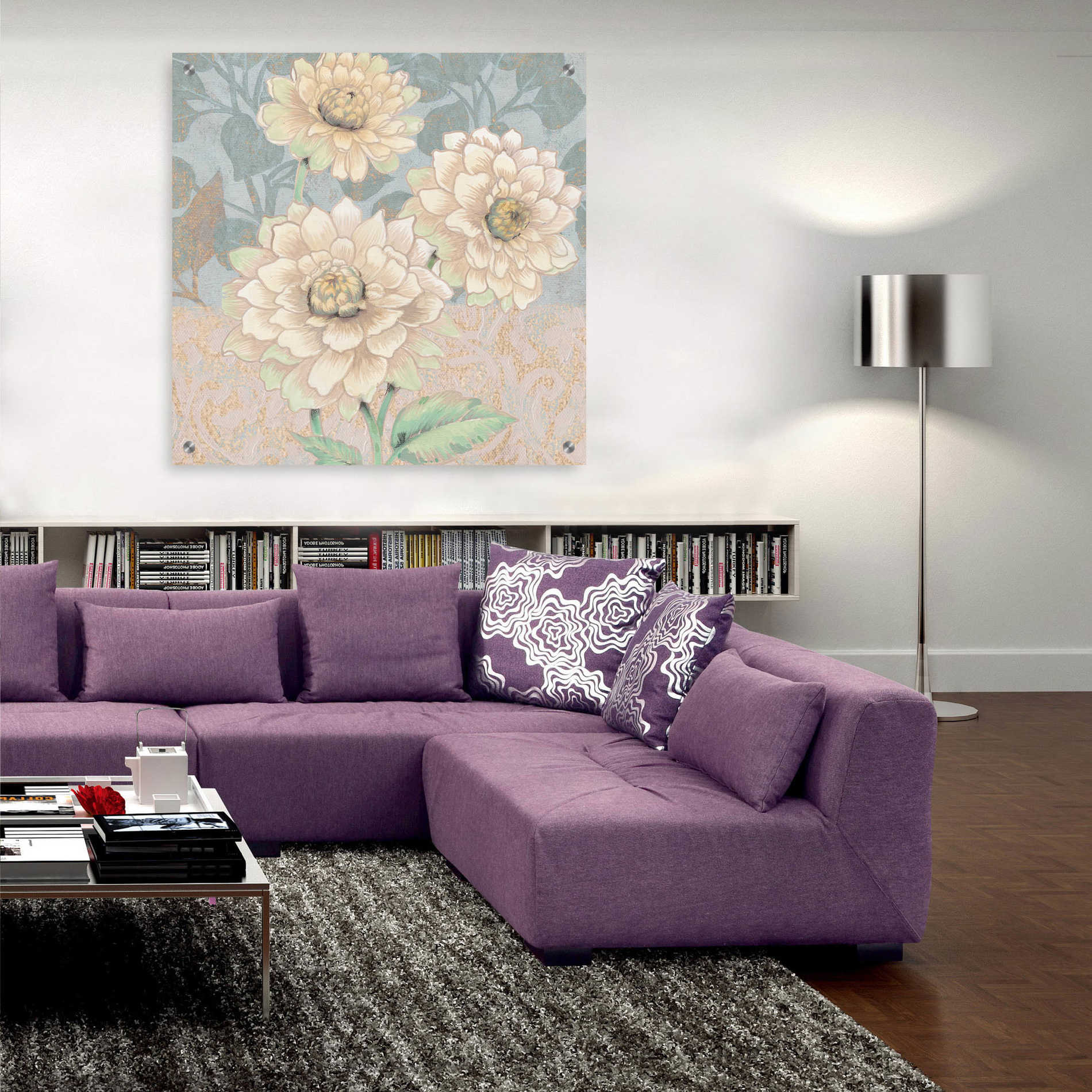 Epic Art 'Trois Fleurs Collection B' by Tim O'Toole, Acrylic Glass Wall Art,36x36