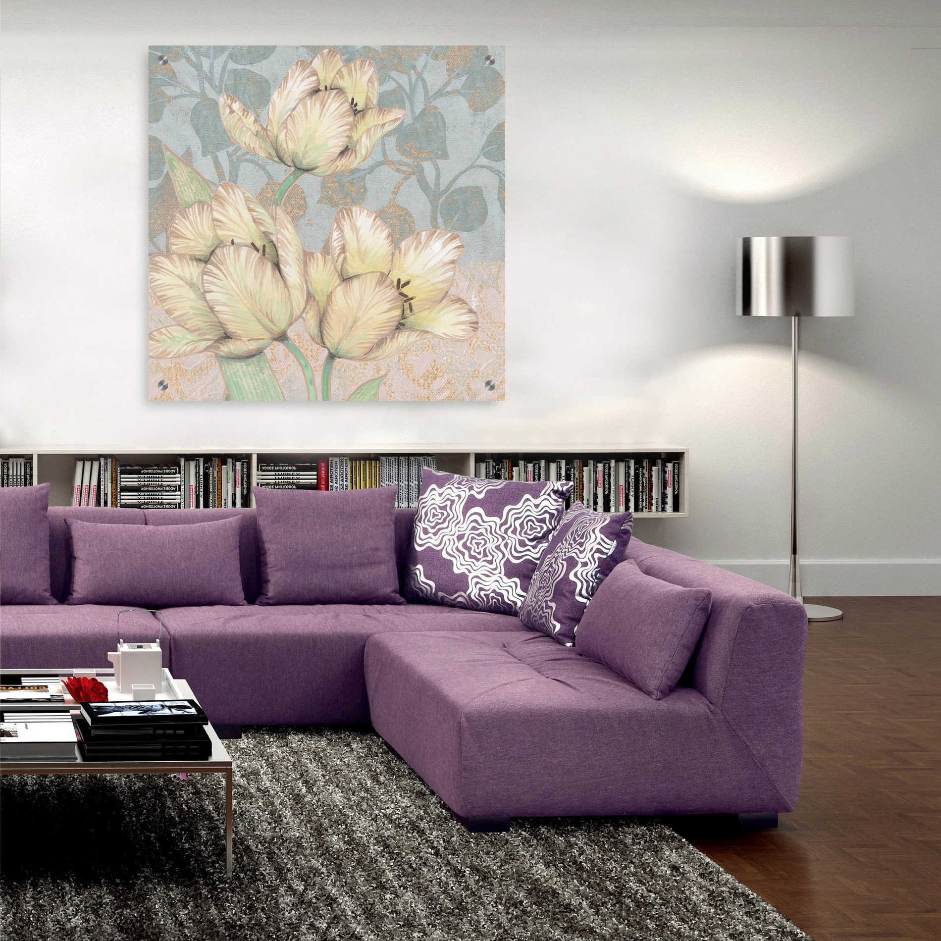 Epic Art 'Trois Fleurs Collection D' by Tim O'Toole, Acrylic Glass Wall Art,36x36