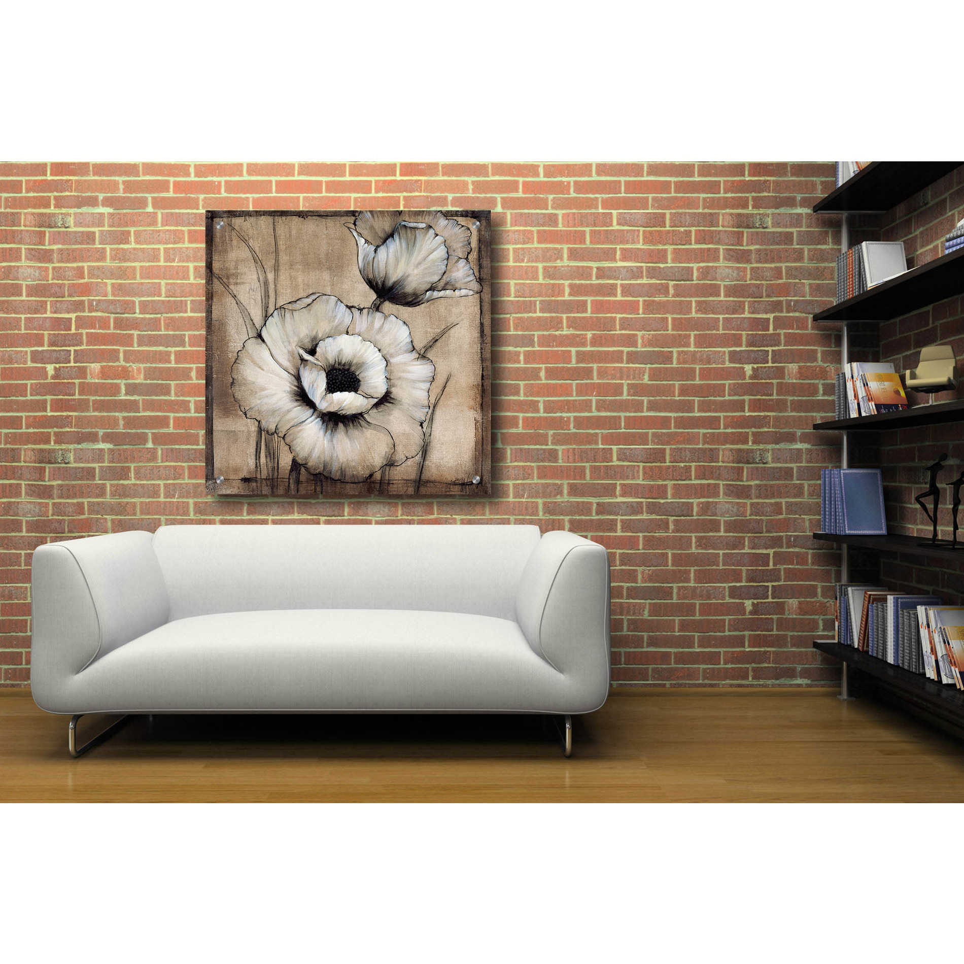 Epic Art 'Neutral Poppies I' by Tim O'Toole, Acrylic Glass Wall Art,36x36