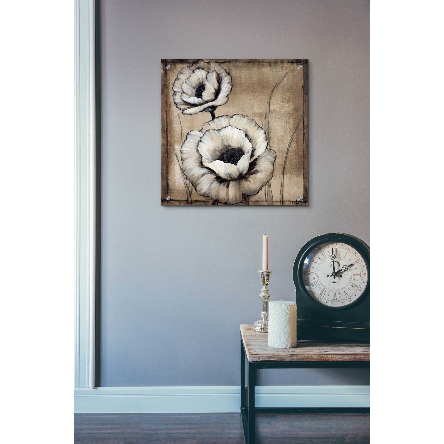 Epic Art 'Neutral Poppies II' by Tim O'Toole, Acrylic Glass Wall Art,24x24