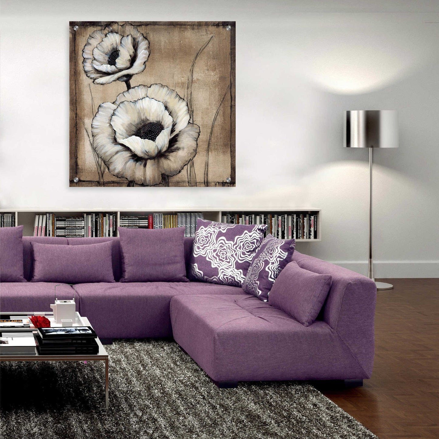 Epic Art 'Neutral Poppies II' by Tim O'Toole, Acrylic Glass Wall Art,36x36