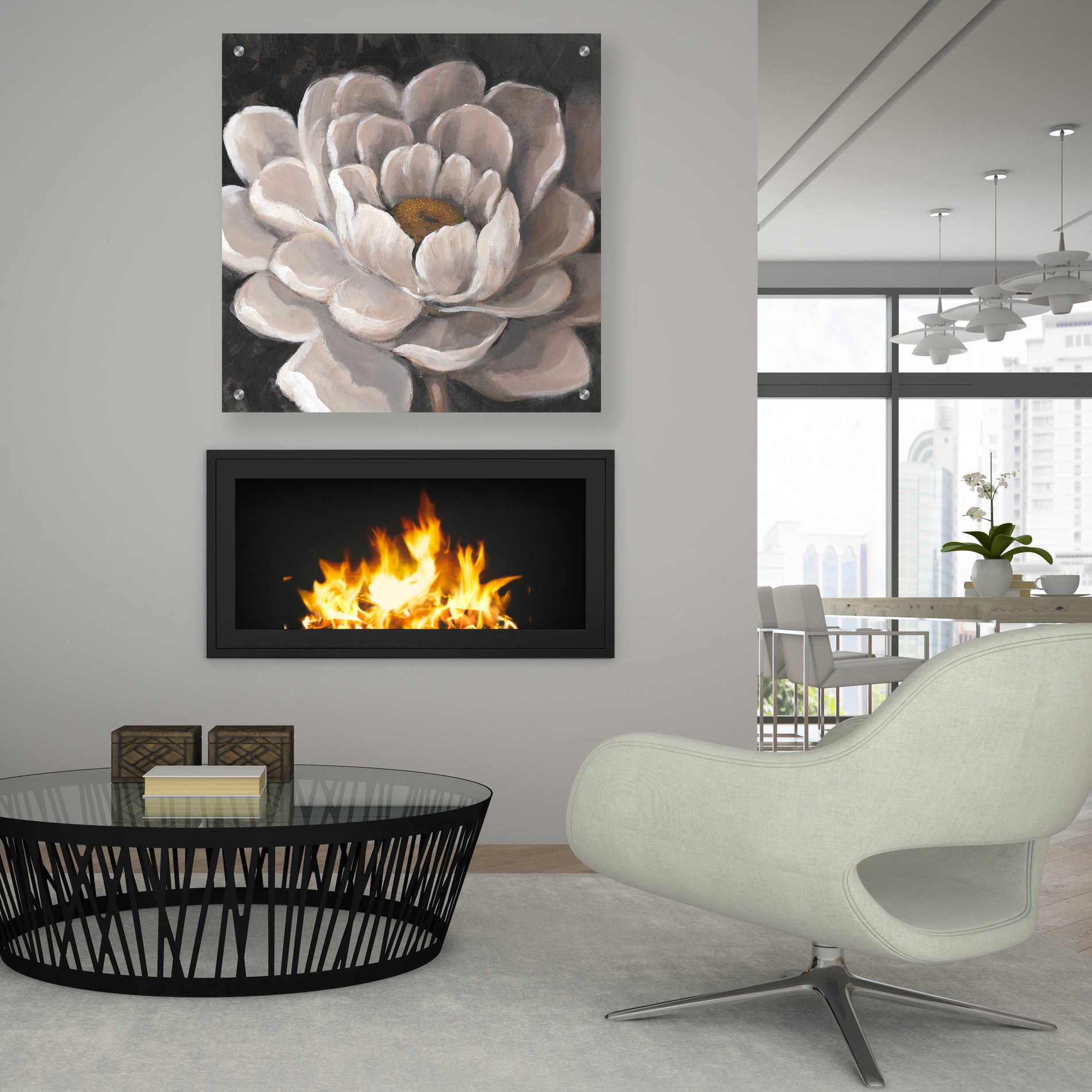 Epic Art 'Neutral Fleur I' by Tim O'Toole, Acrylic Glass Wall Art,36x36