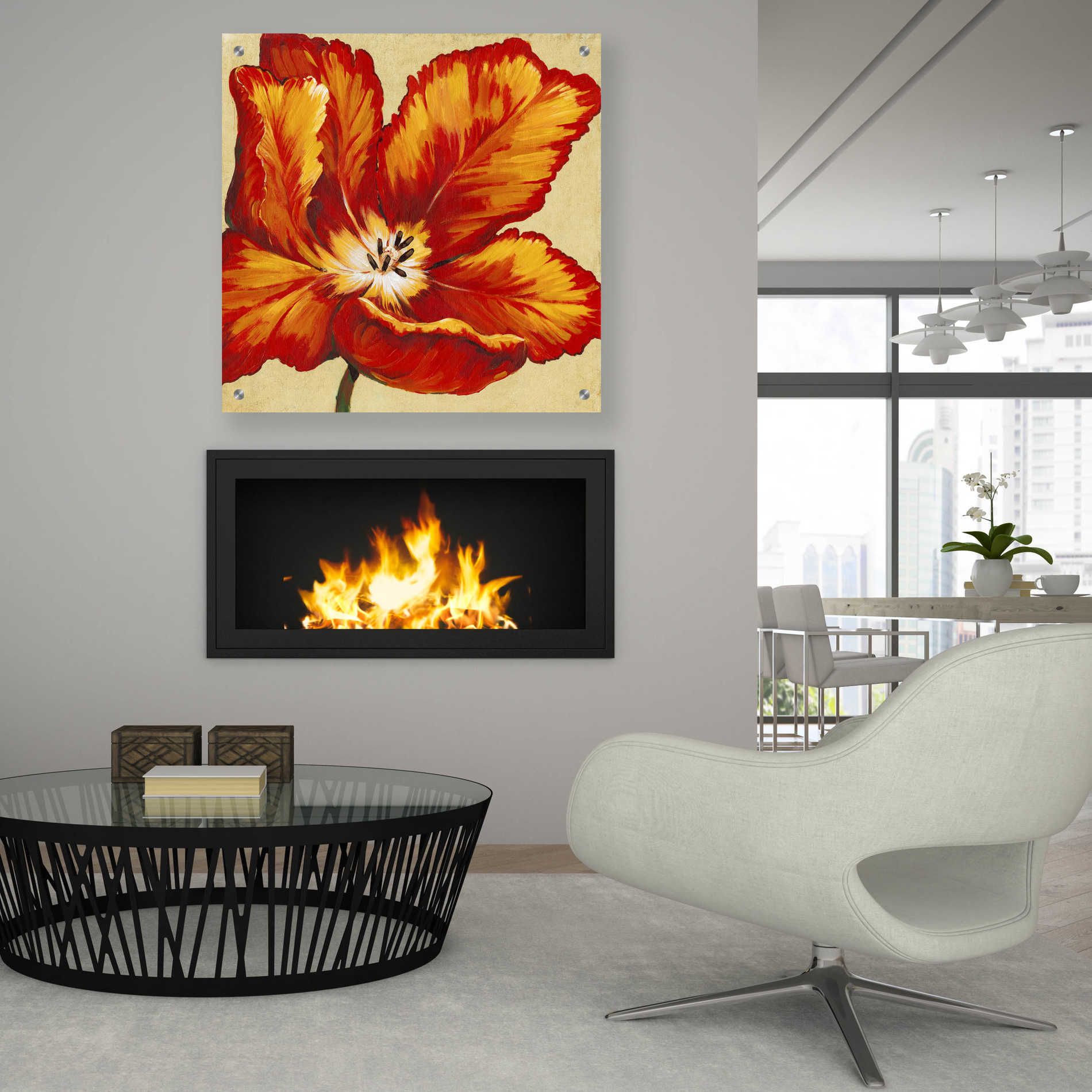 Epic Art 'Parrot Tulip I' by Tim O'Toole, Acrylic Glass Wall Art,36x36