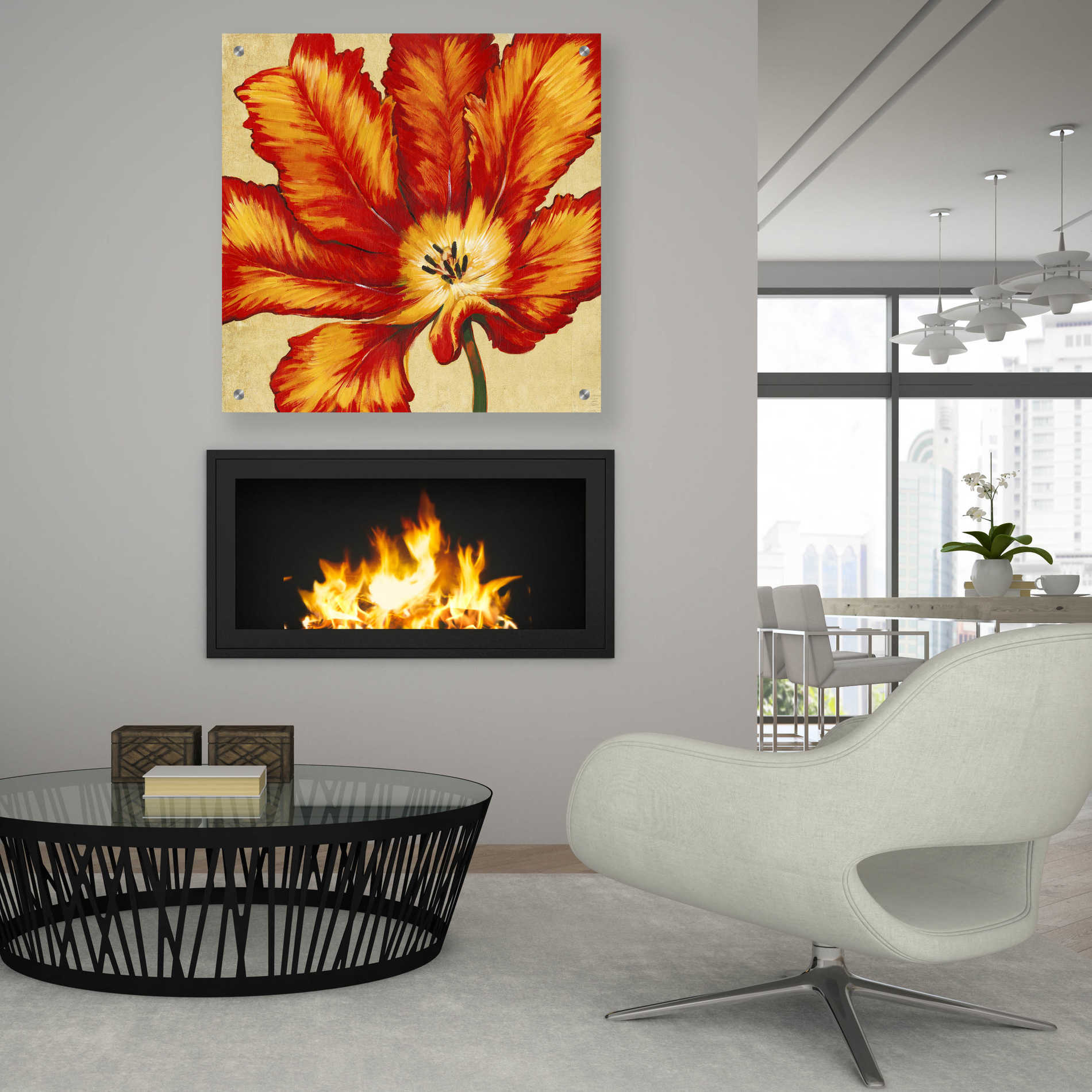 Epic Art 'Parrot Tulip II' by Tim O'Toole, Acrylic Glass Wall Art,36x36