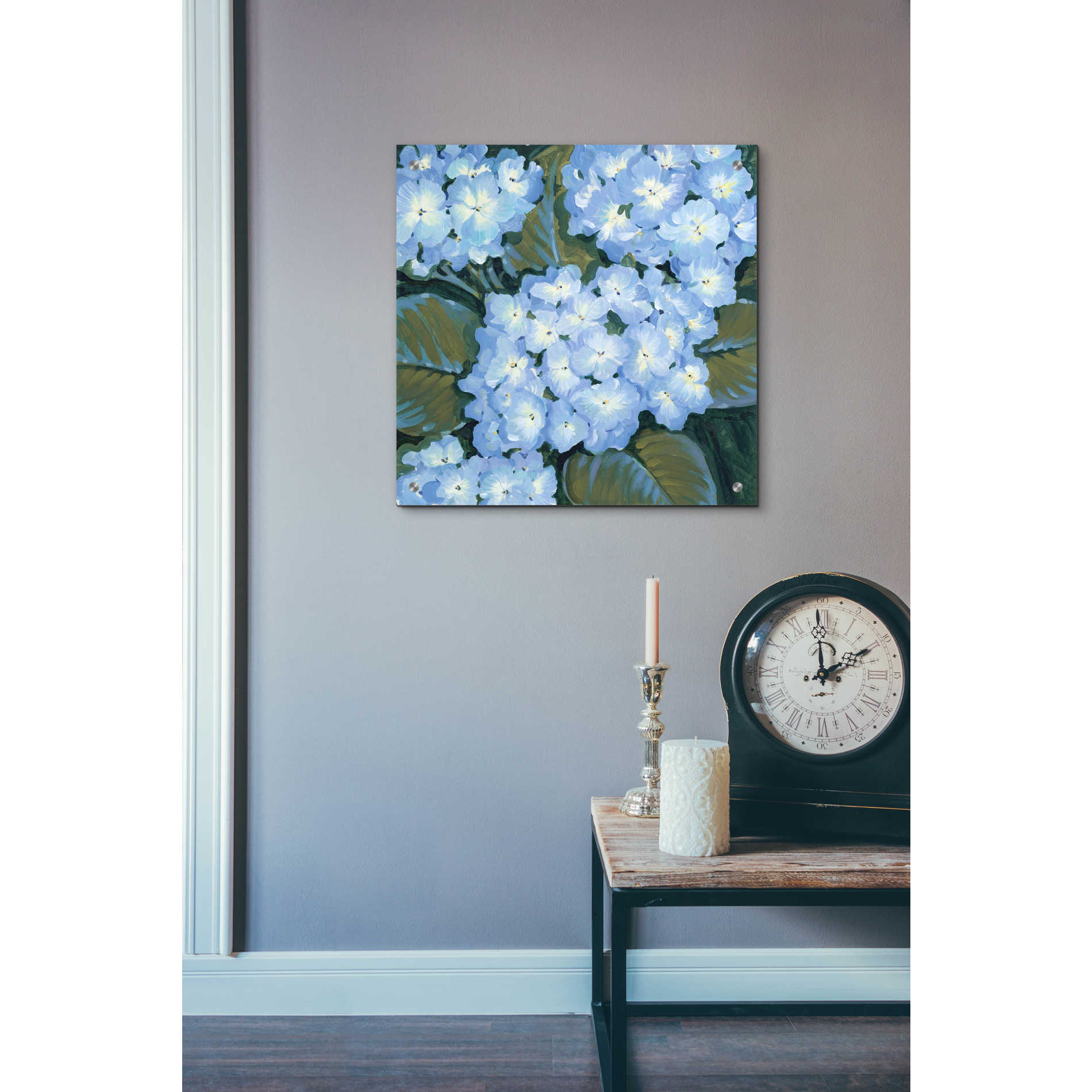 Epic Art 'Blue Hydrangeas I' by Tim O'Toole, Acrylic Glass Wall Art,24x24