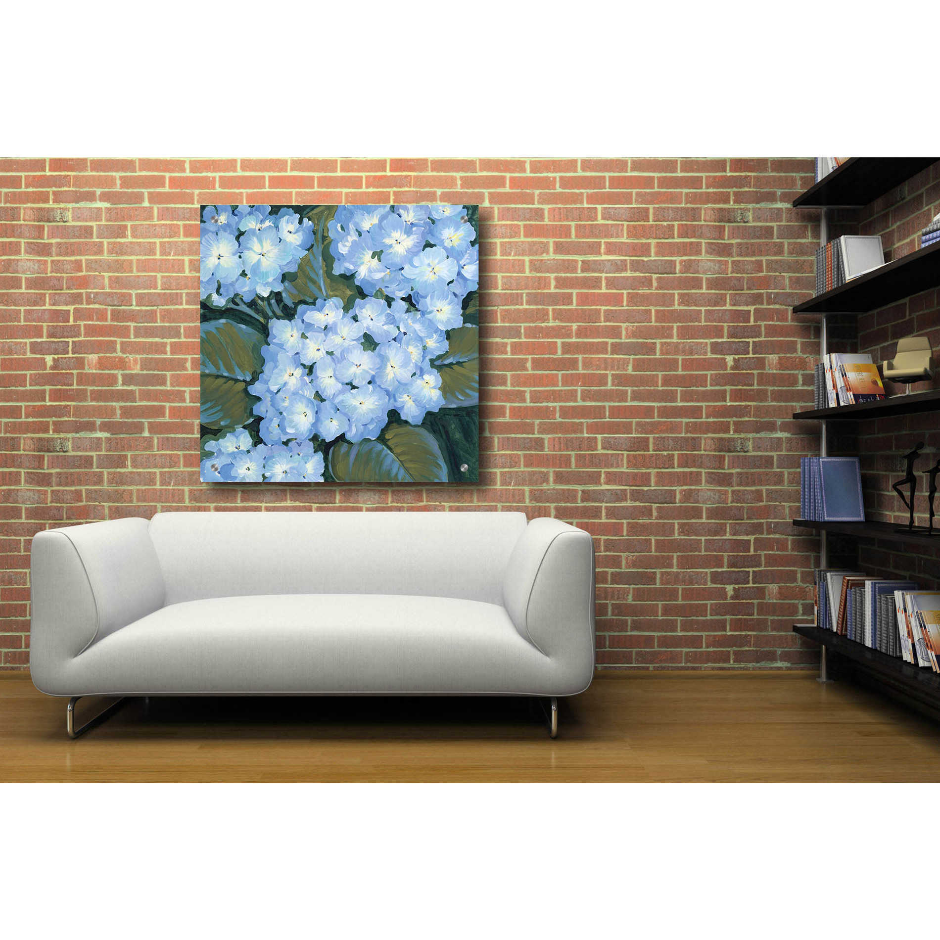 Epic Art 'Blue Hydrangeas I' by Tim O'Toole, Acrylic Glass Wall Art,36x36